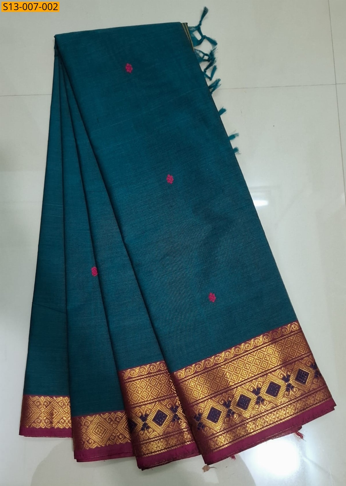 Morpitch Fancy Kanchi cotton Saree