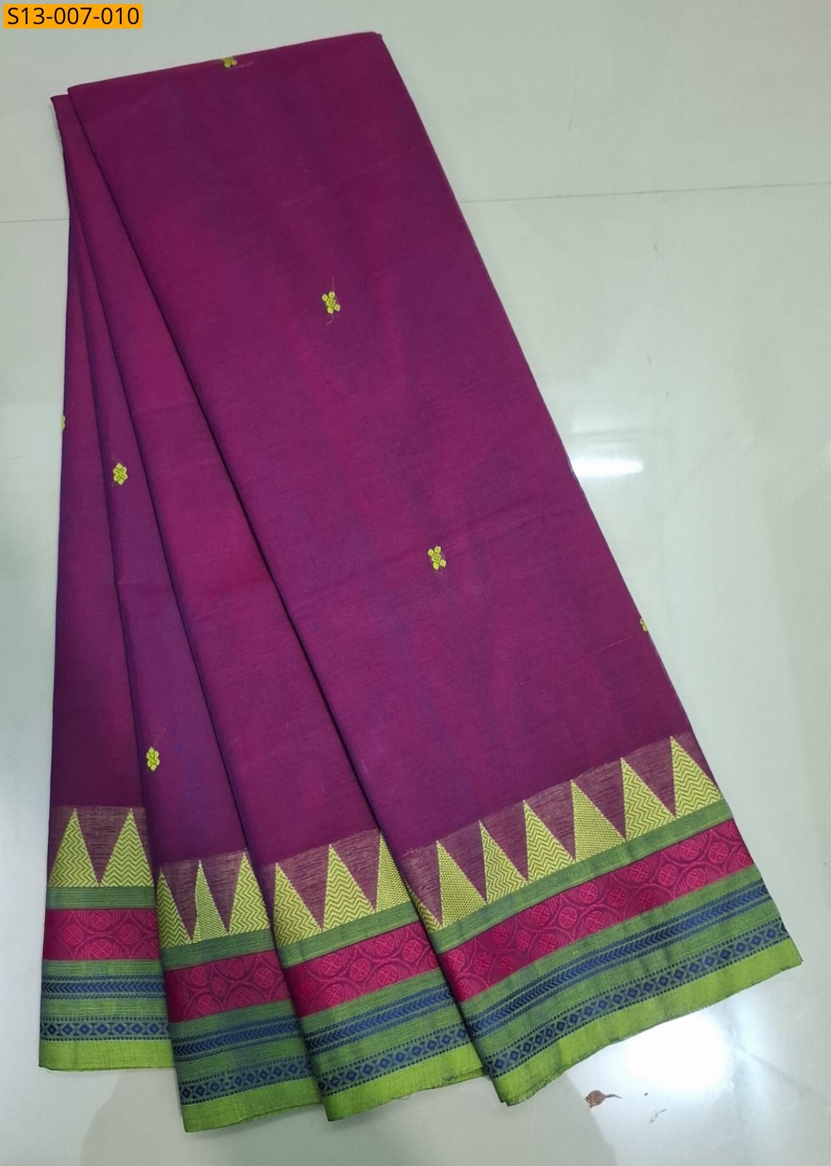 Magenta Fancy Kanchi cotton Saree