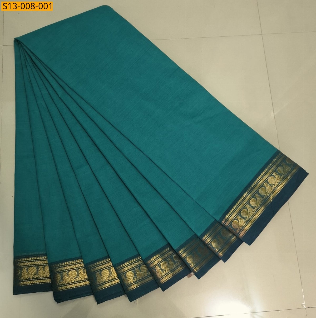 Blue Fancy Chettinad Cotton Saree
