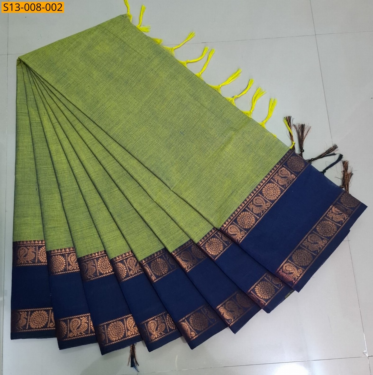 Green Fancy Chettinad Cotton Saree