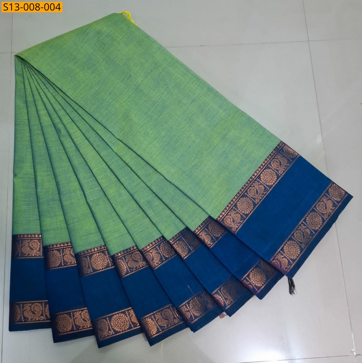 Green Fancy Chettinad Cotton Saree