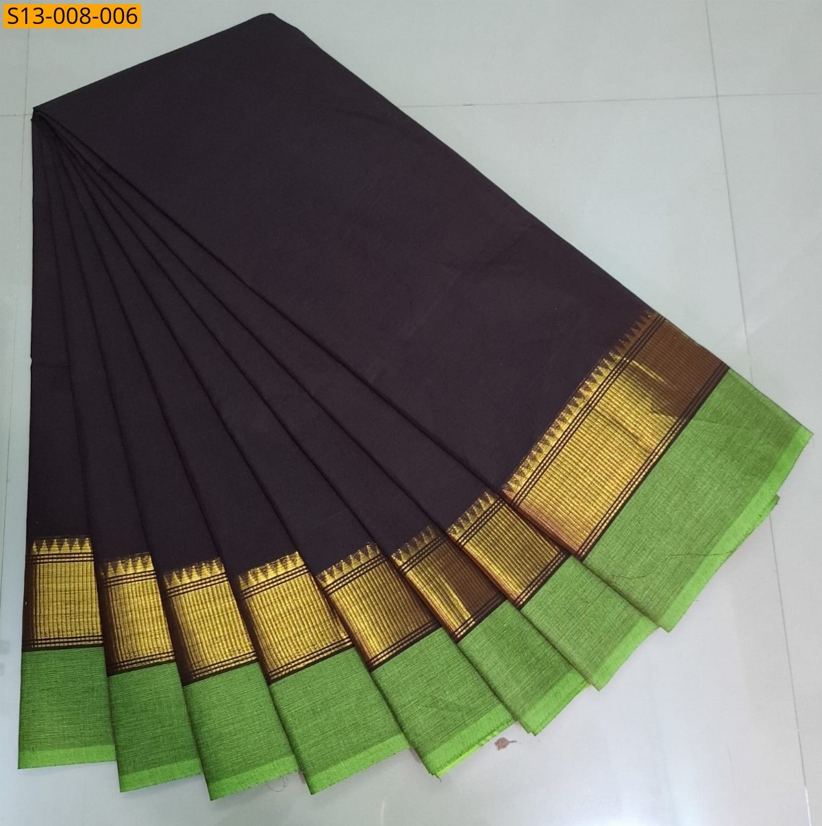 Dark Maroon Fancy Chettinad Cotton Saree
