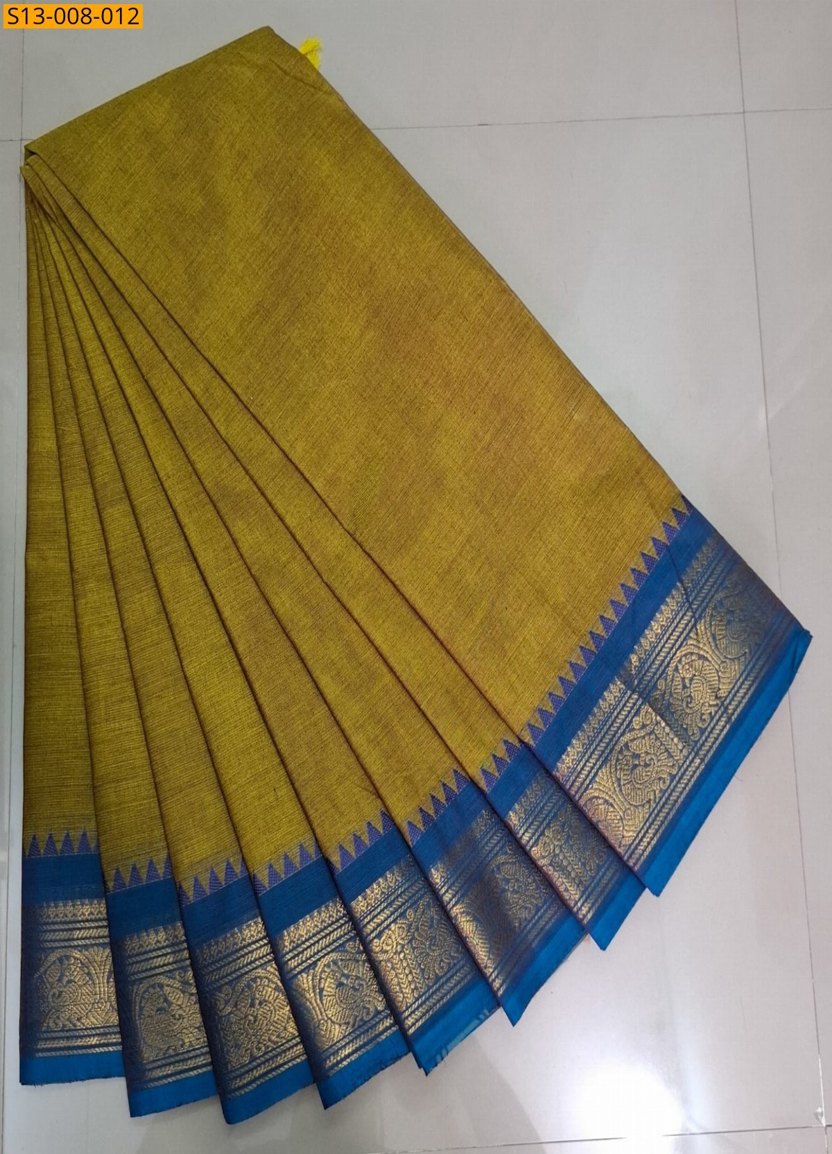 Mustard Fancy Chettinadu Cotton sarees
