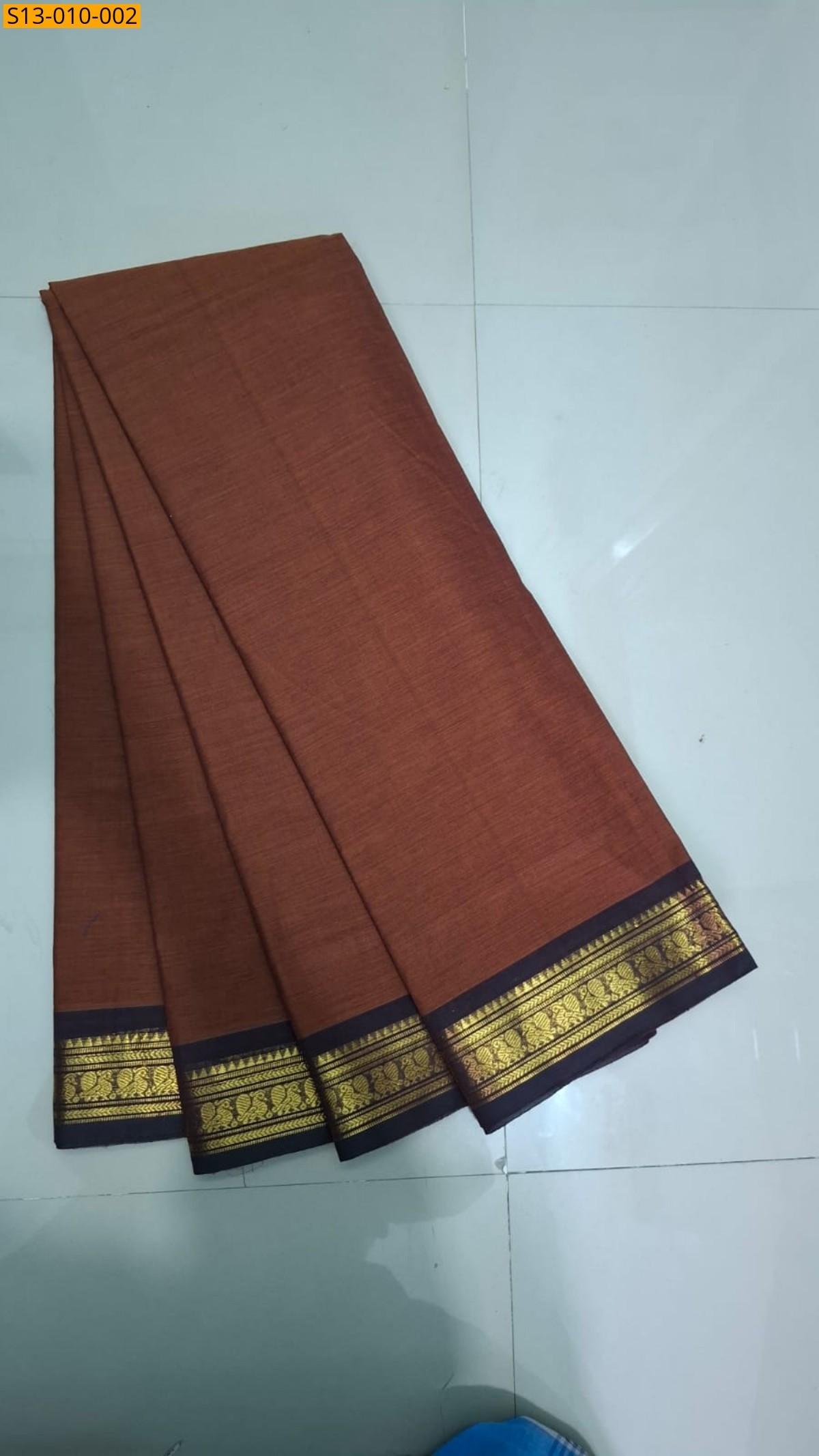 Brown Fancy Chettinad Cotton Saree