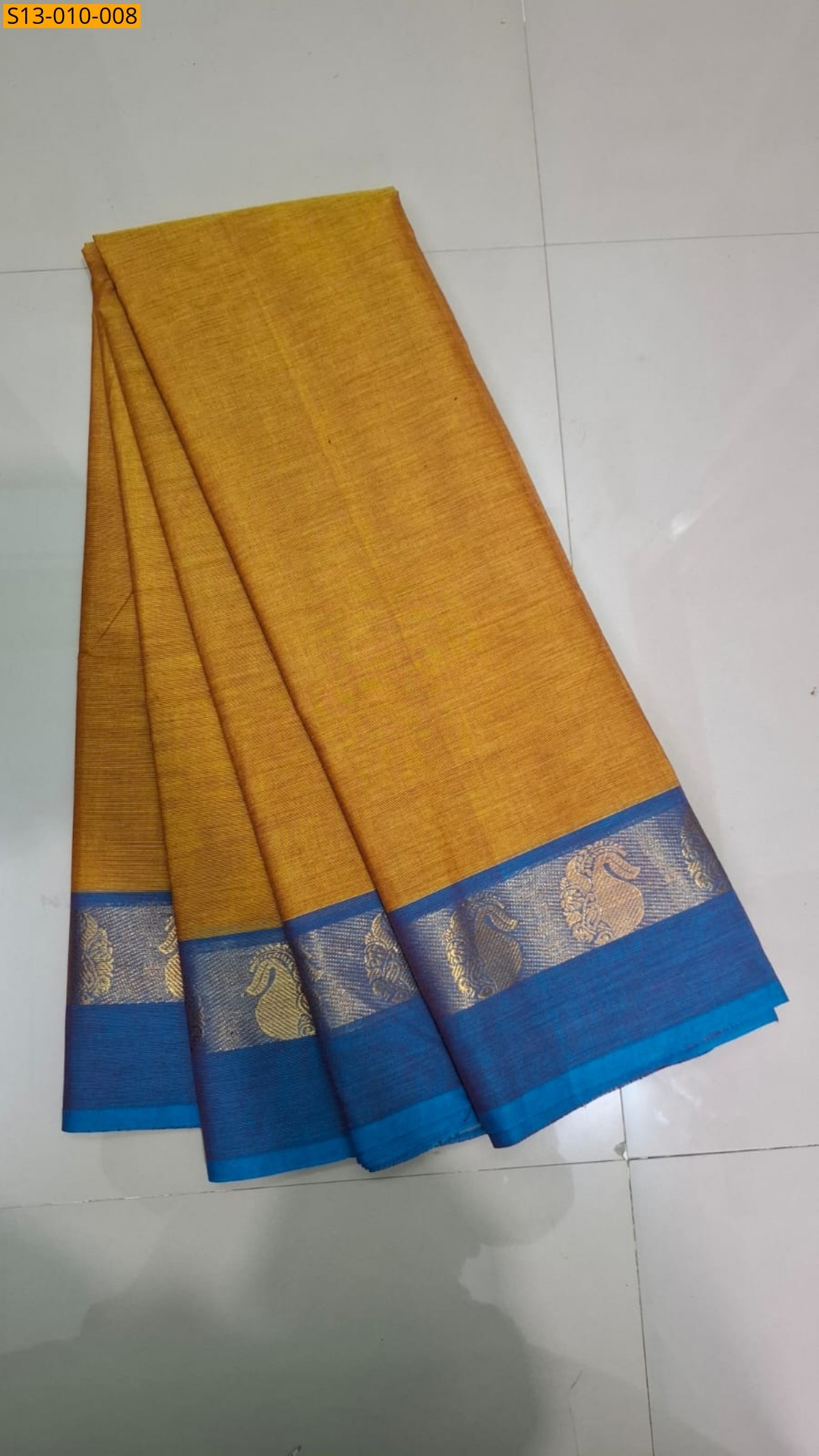 Orange Fancy Chettinad Cotton Saree