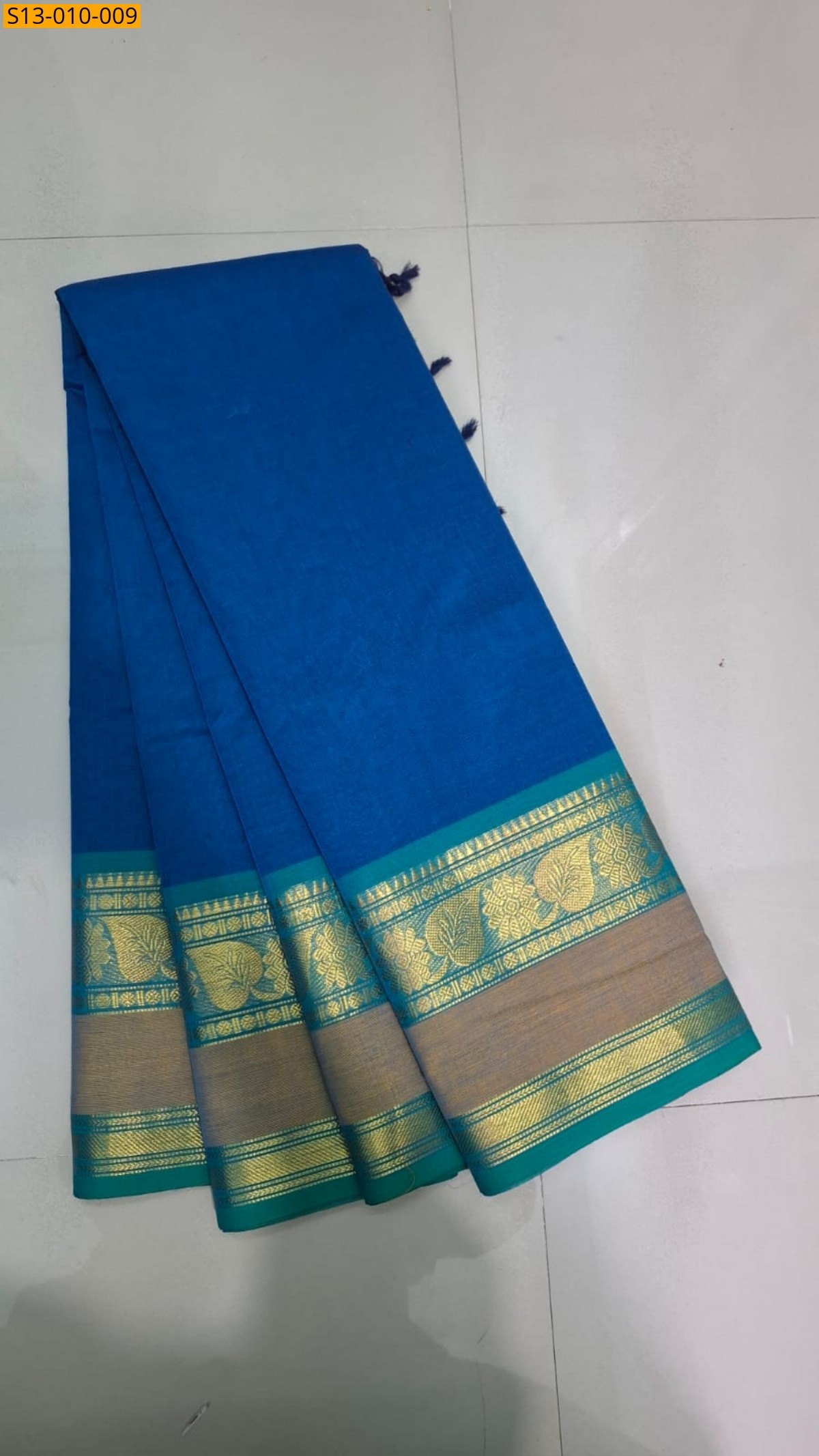 Blue Fancy Chettinad Cotton Saree