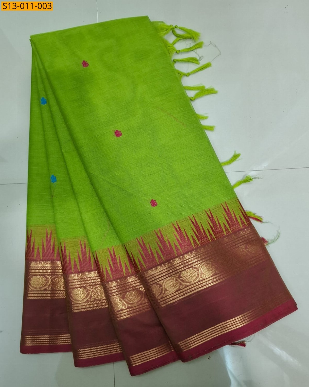 Green Fancy Kanchi Cotton sarees