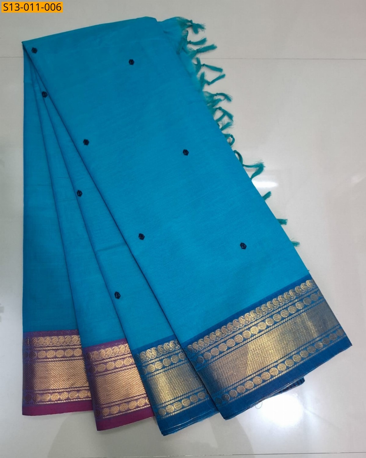 Blue Fancy Kanchi Cotton sarees