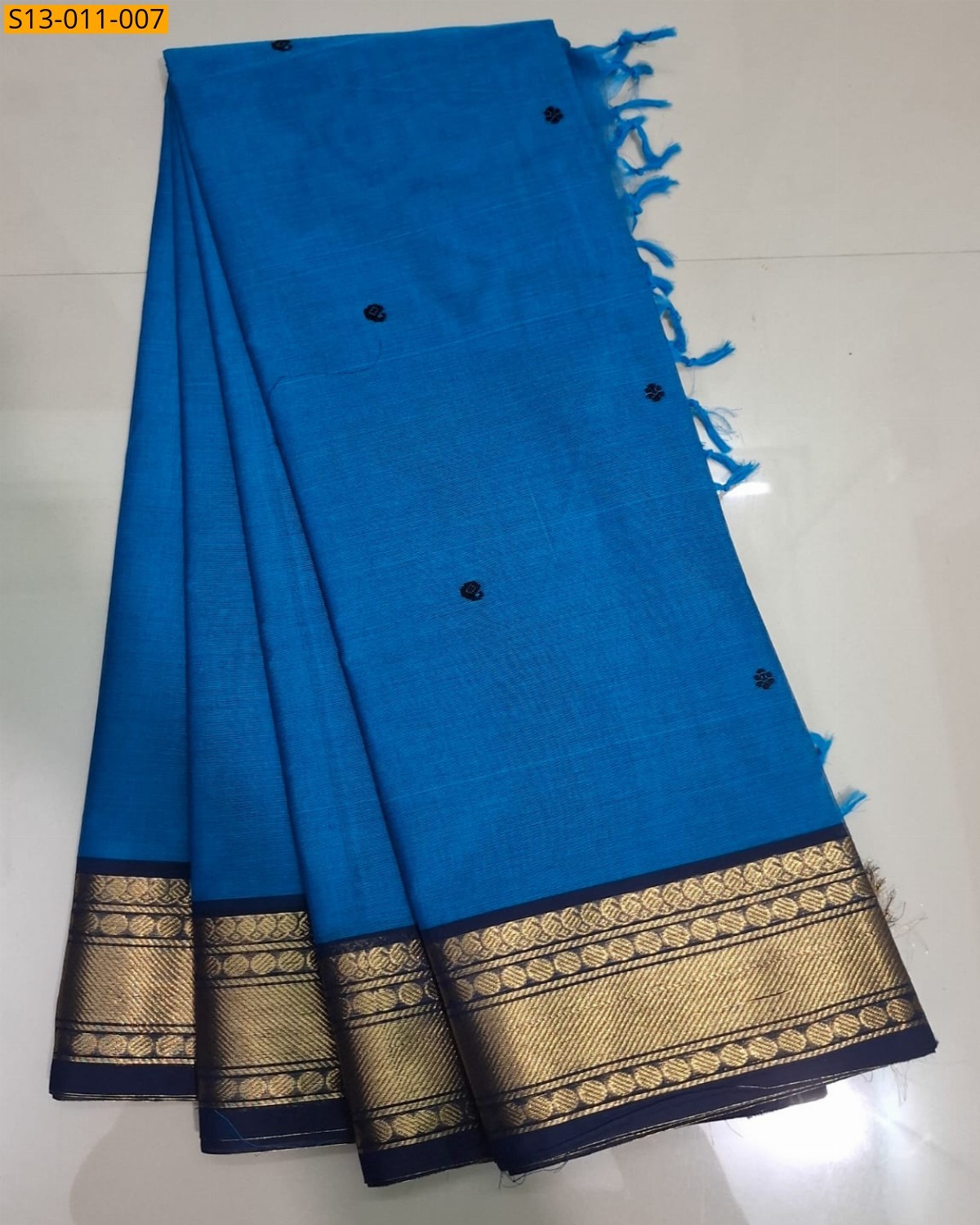 Blue Fancy Kanchi Cotton sarees