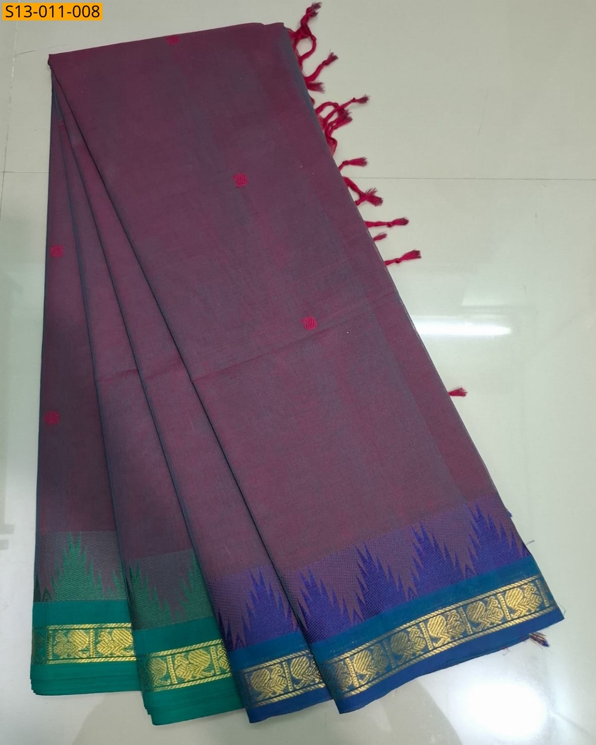 Wine Fancy Kanchi Cotton sarees