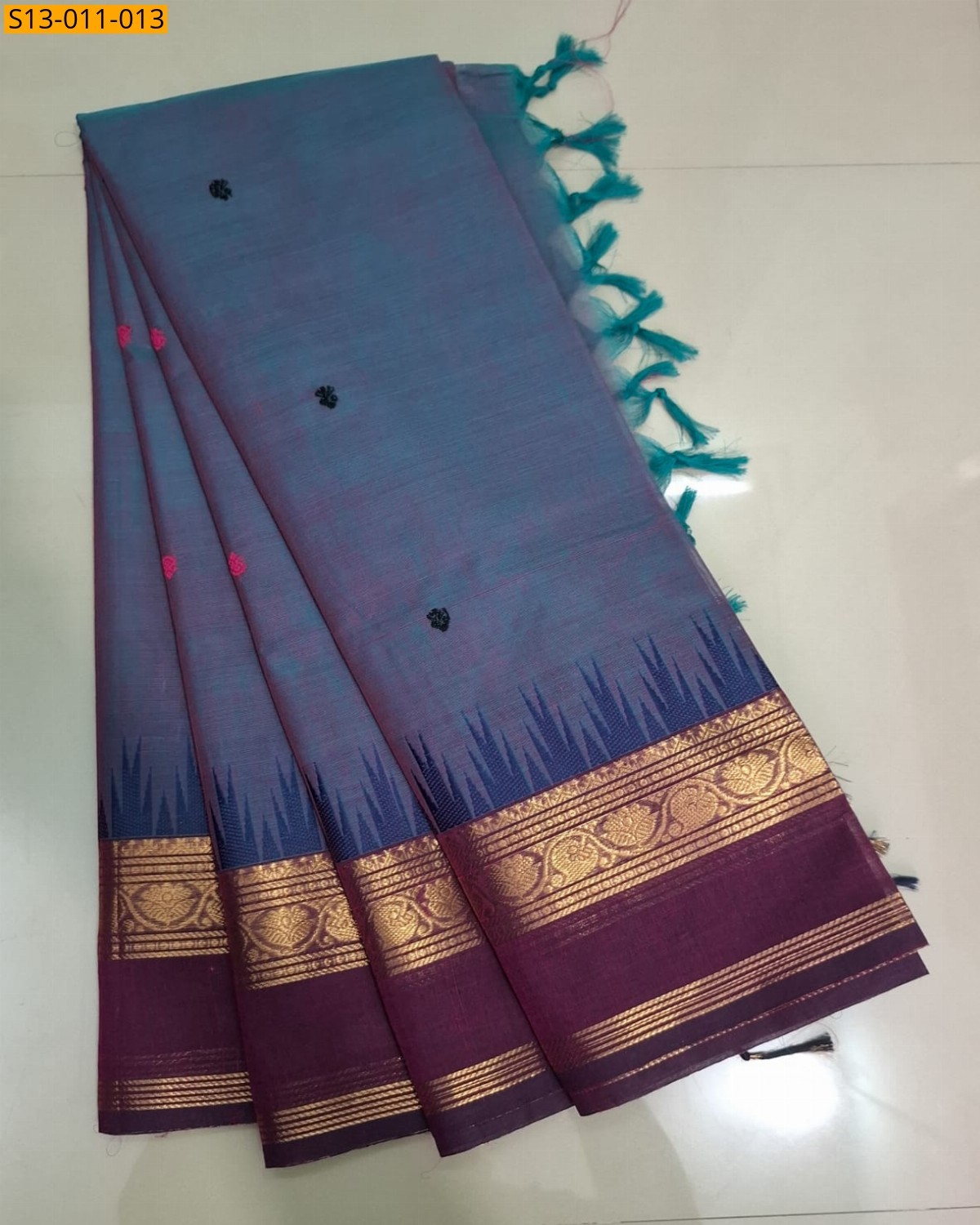 Blue Fancy Kanchi Cotton sarees