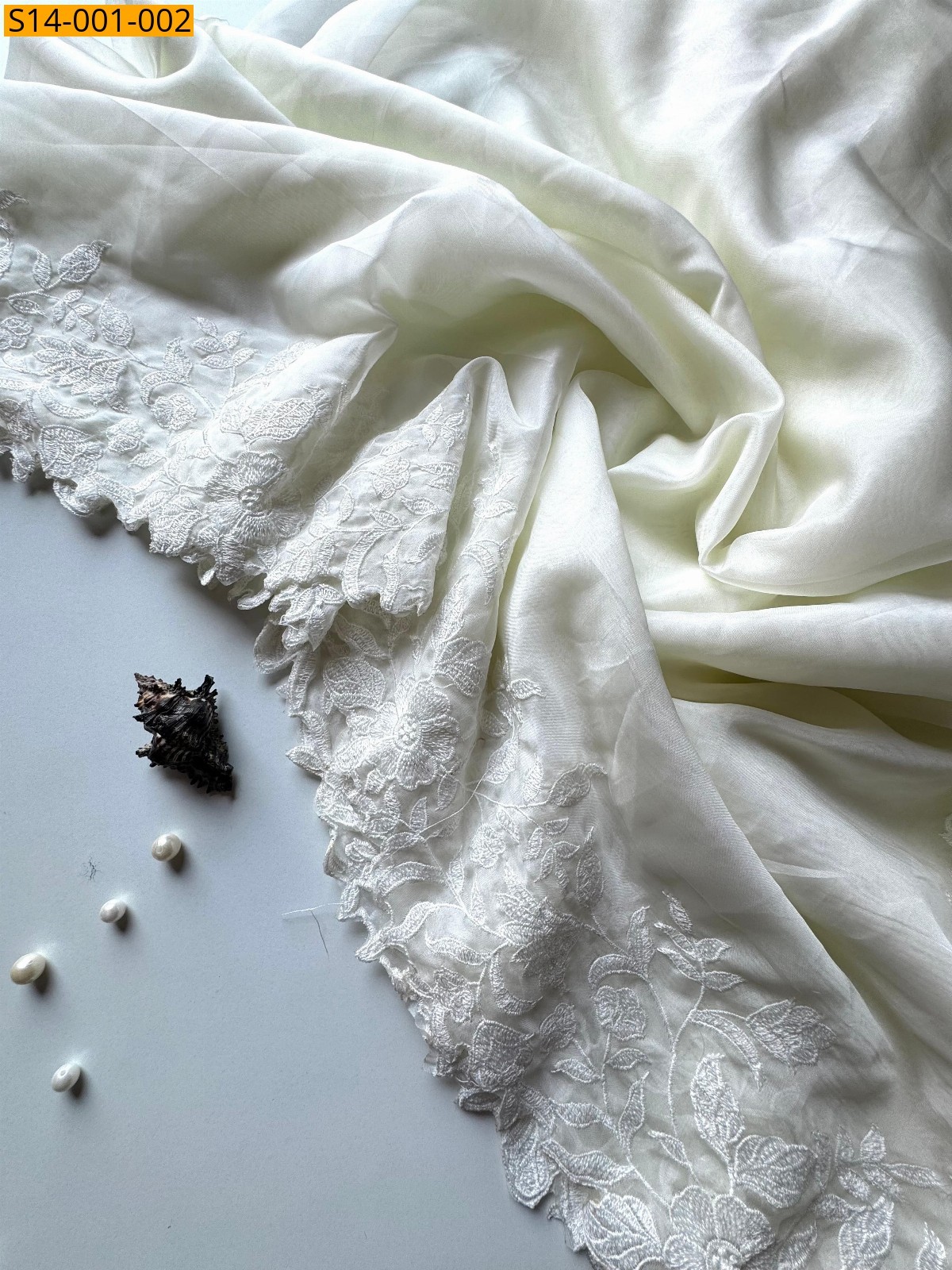 White Fancy organza sarees