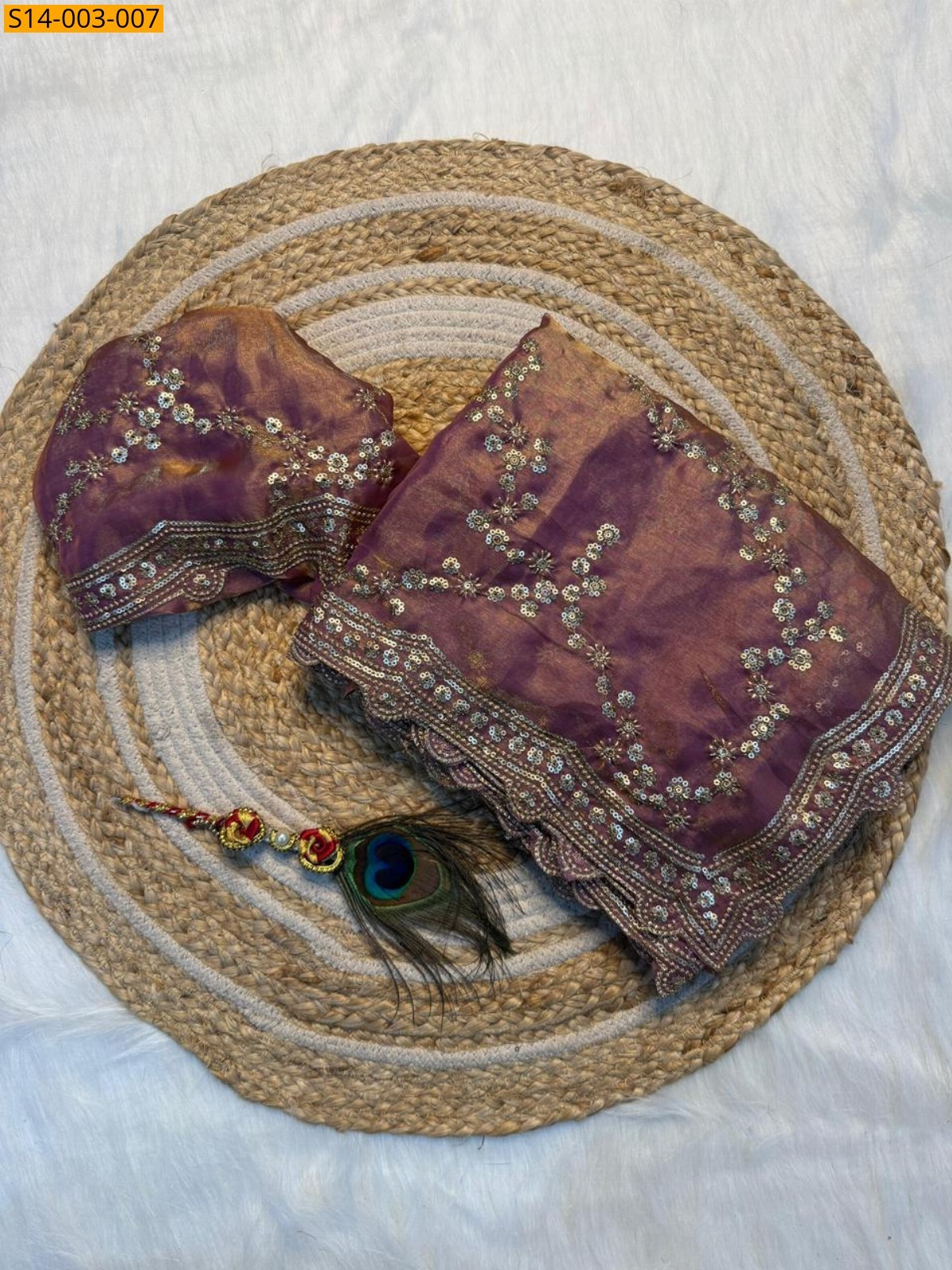 Onion Pink Premium Space Silk Sarees