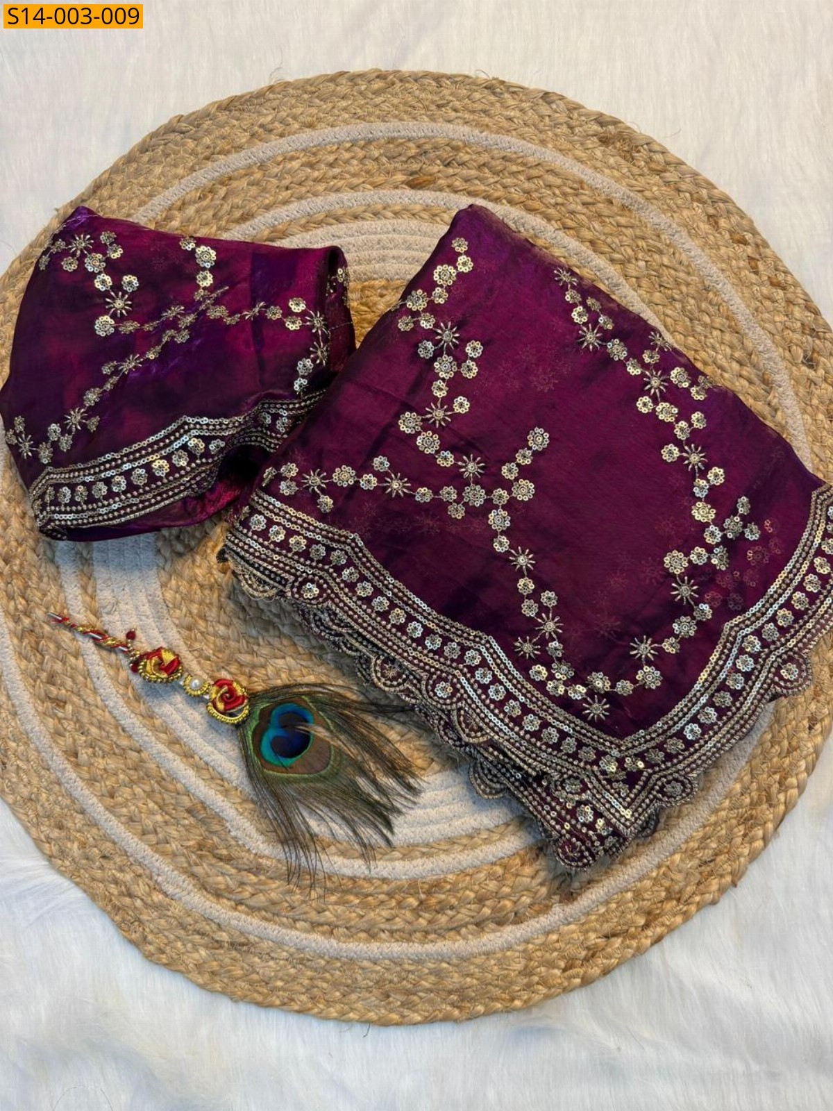 Magenta Premium Space Silk Sarees