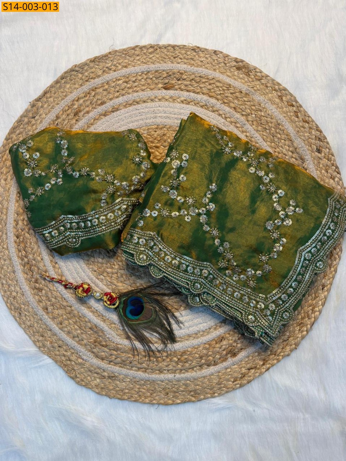 Green Premium Space Silk Sarees