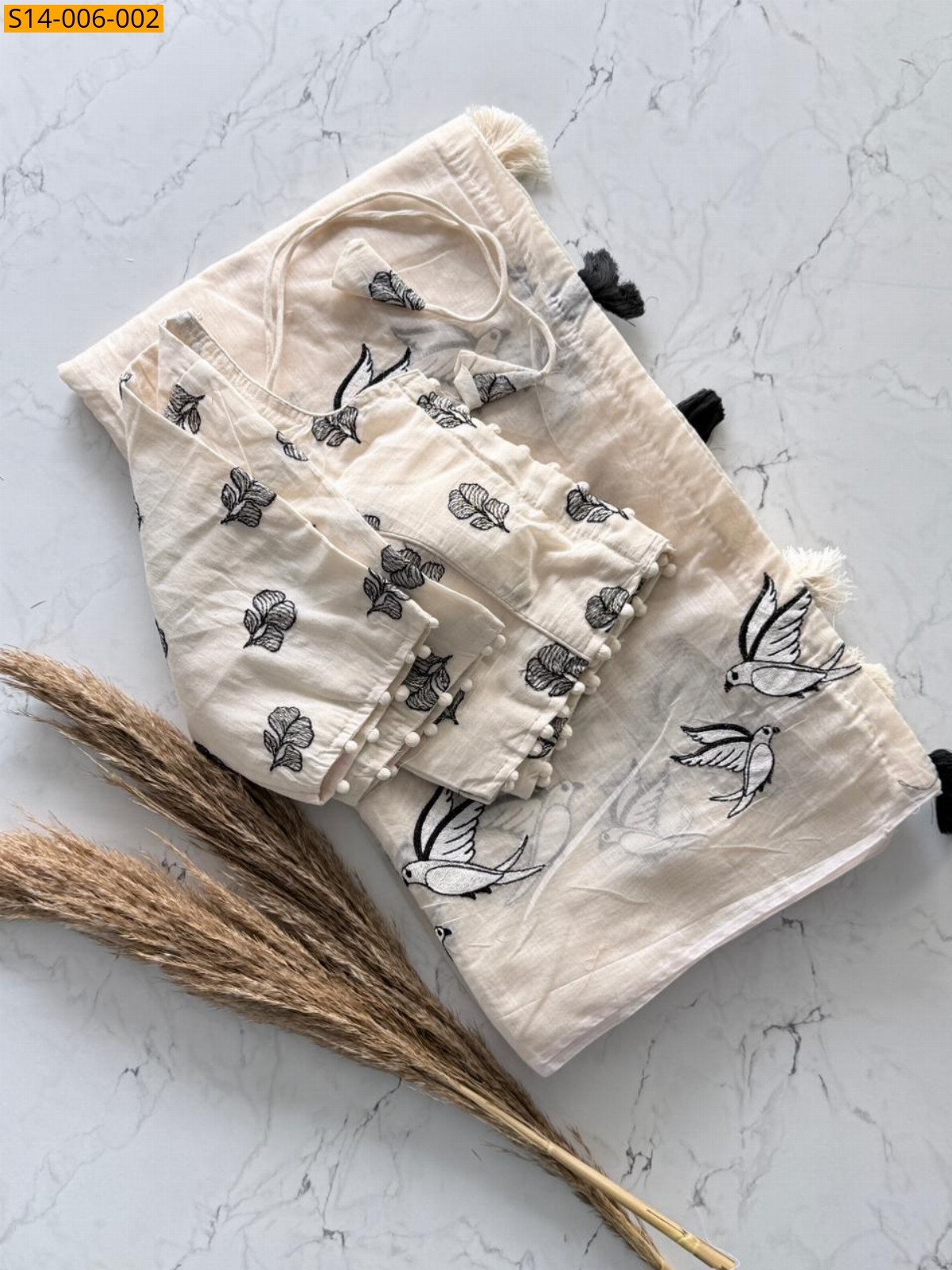 White Fancy Chanderi Cotton Saree