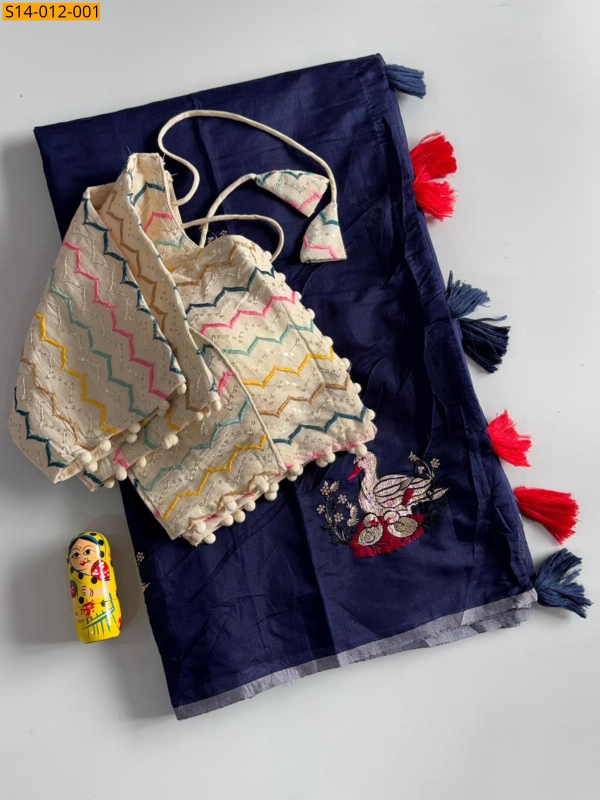 Navy blue Fancy Chanderi sarees