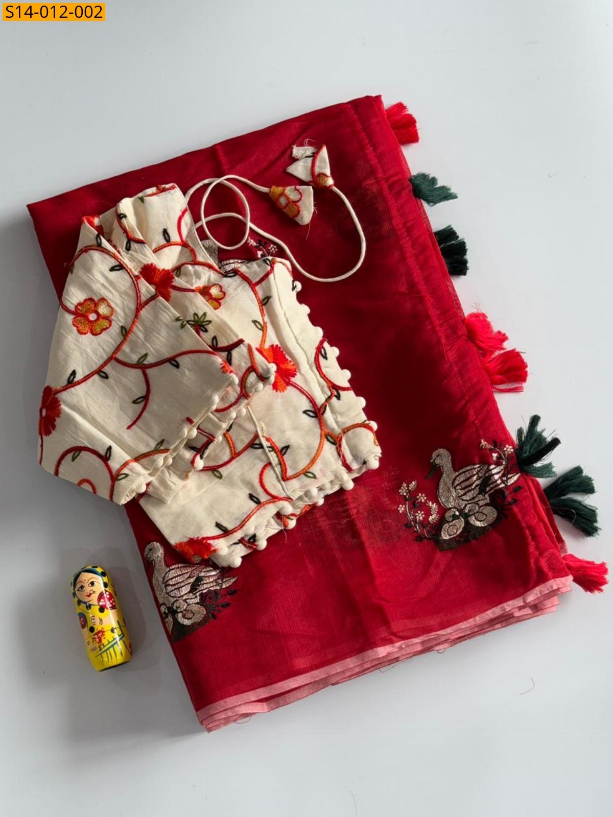 Red Fancy Chanderi sarees