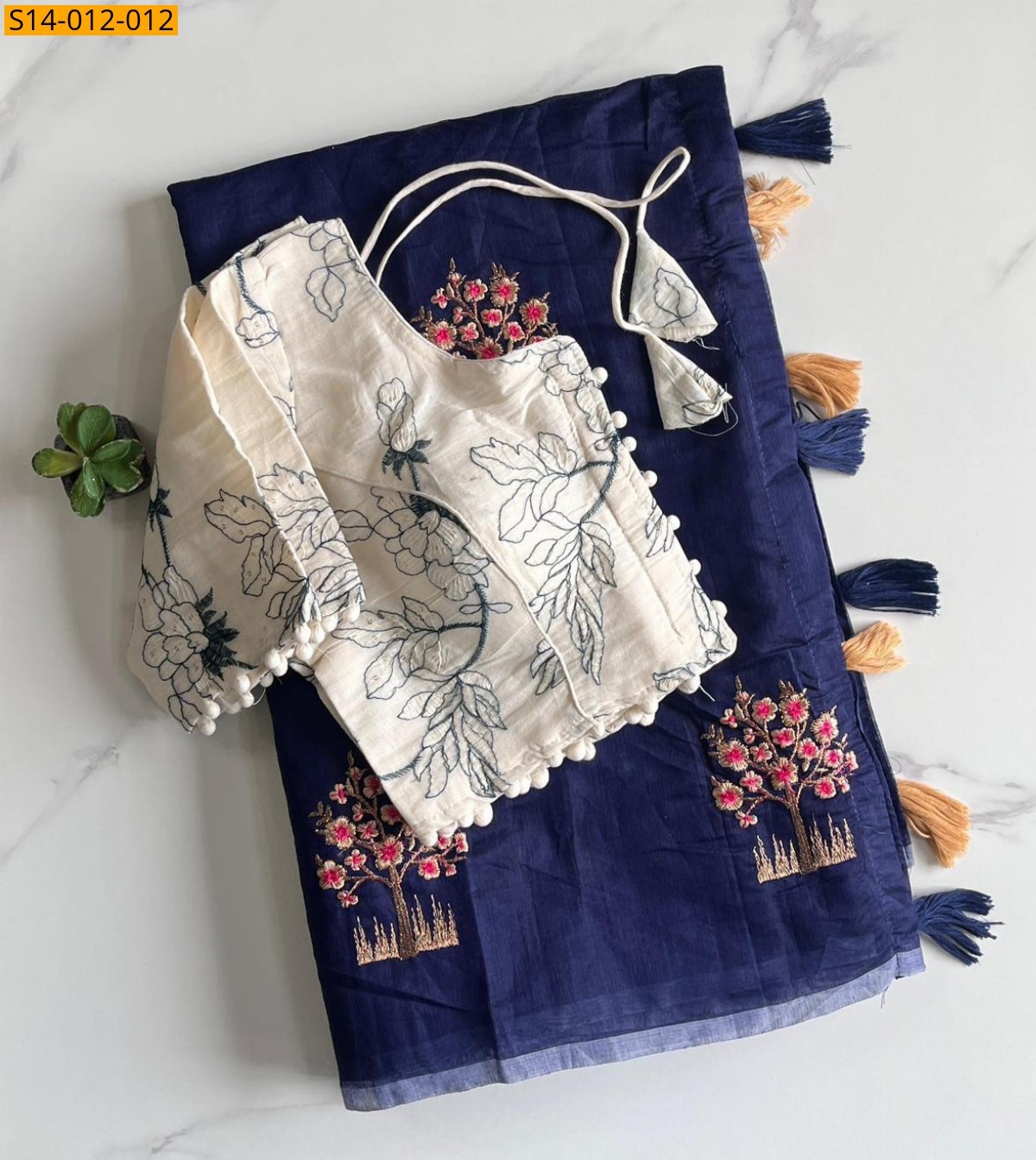 Navy Blue Fancy Chanderi sarees