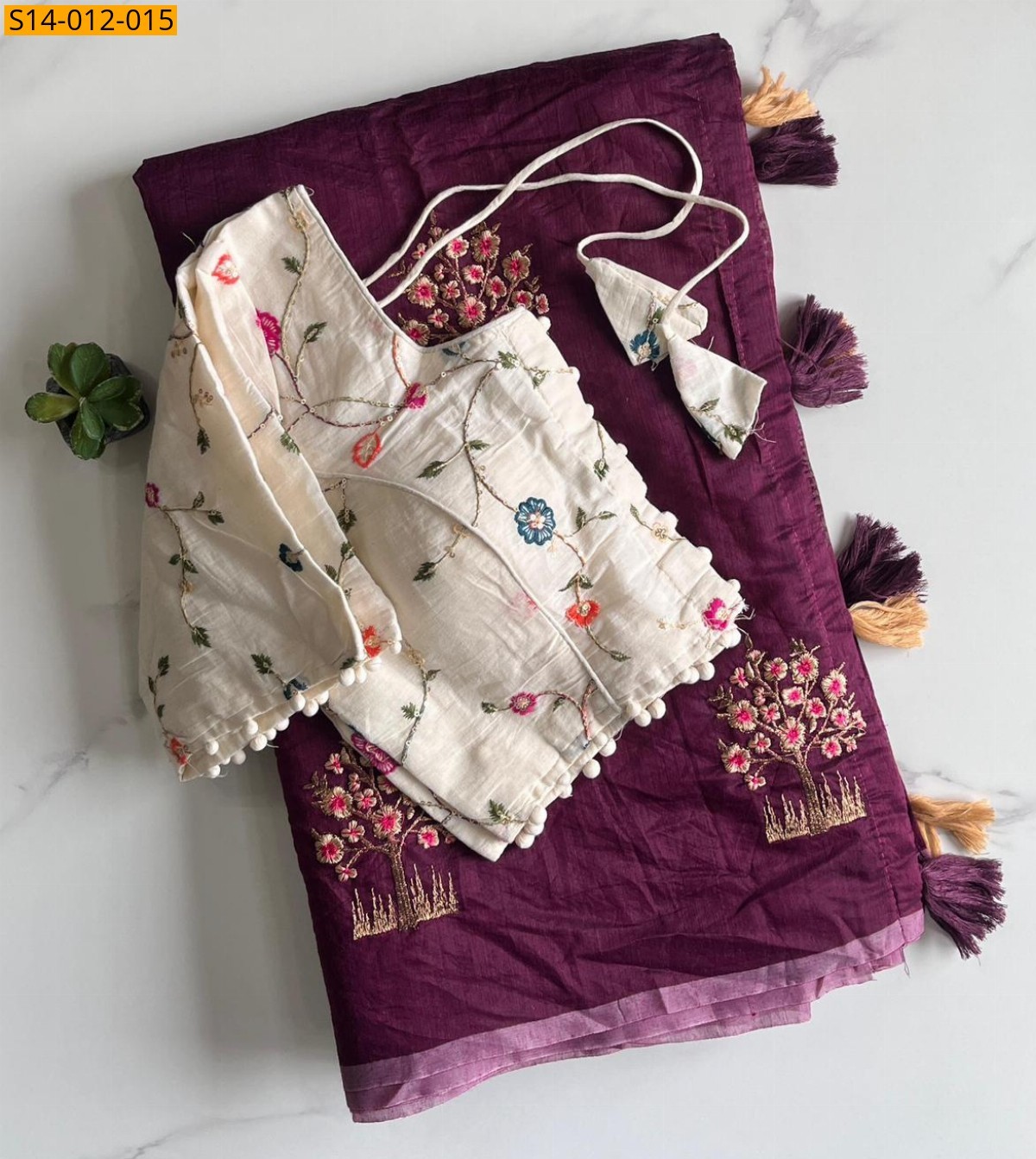 Wine Fancy Chanderi sarees