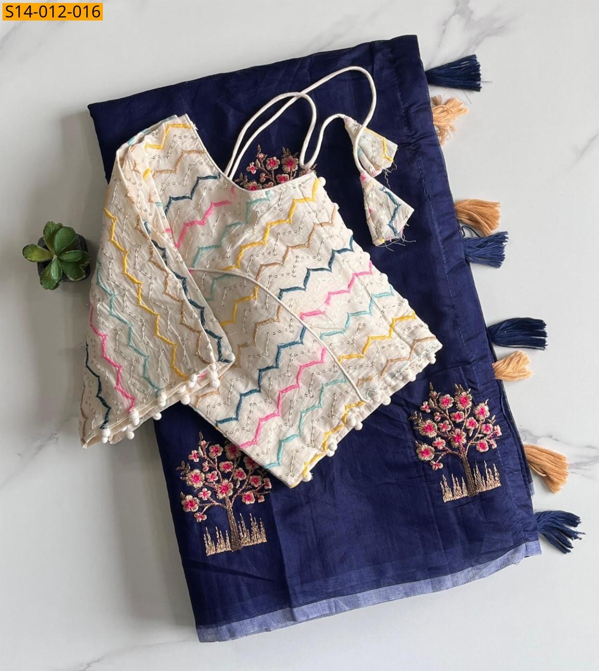 Navy Blue Fancy Chanderi sarees