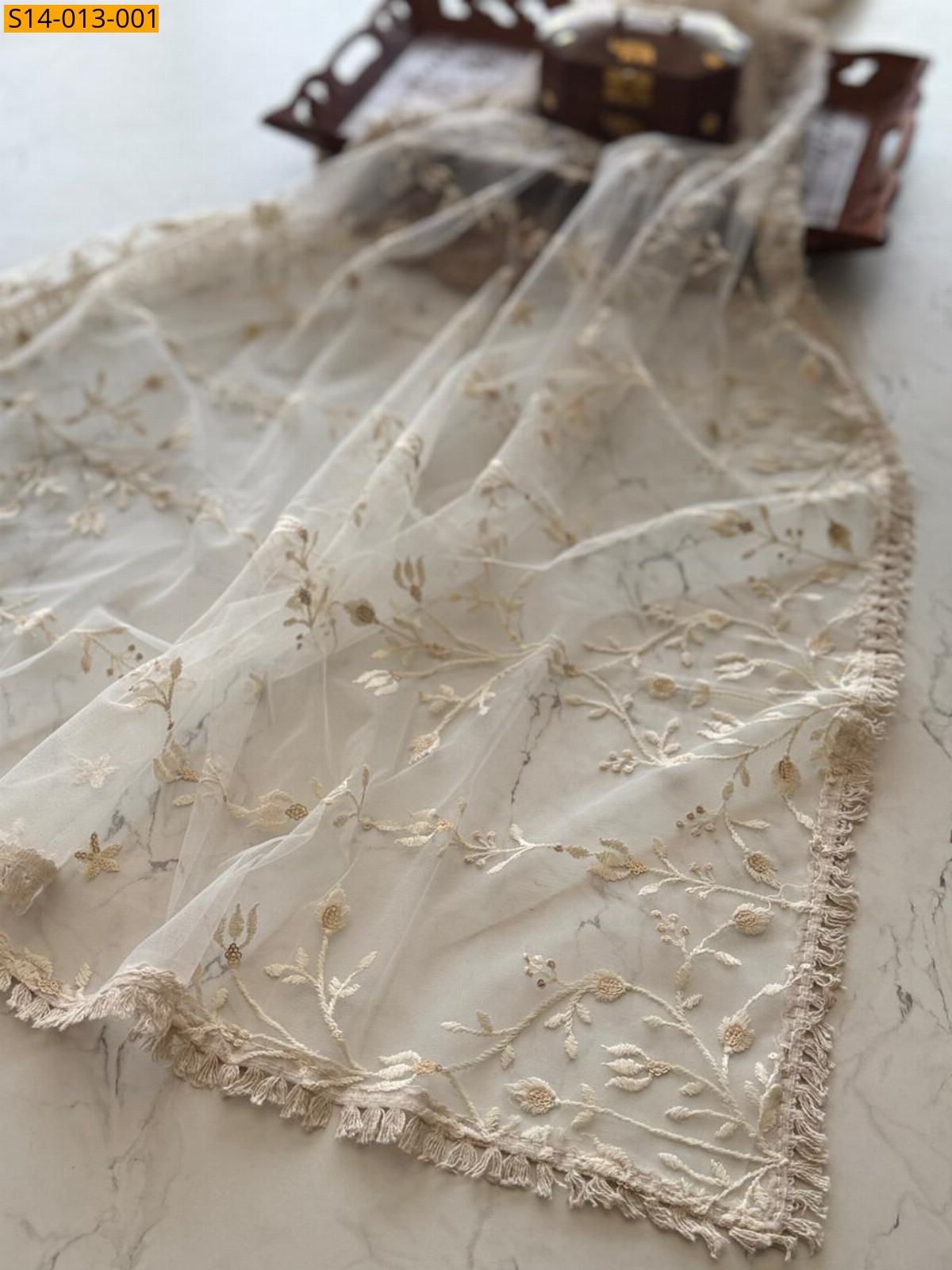 White Pure daible Dupatta