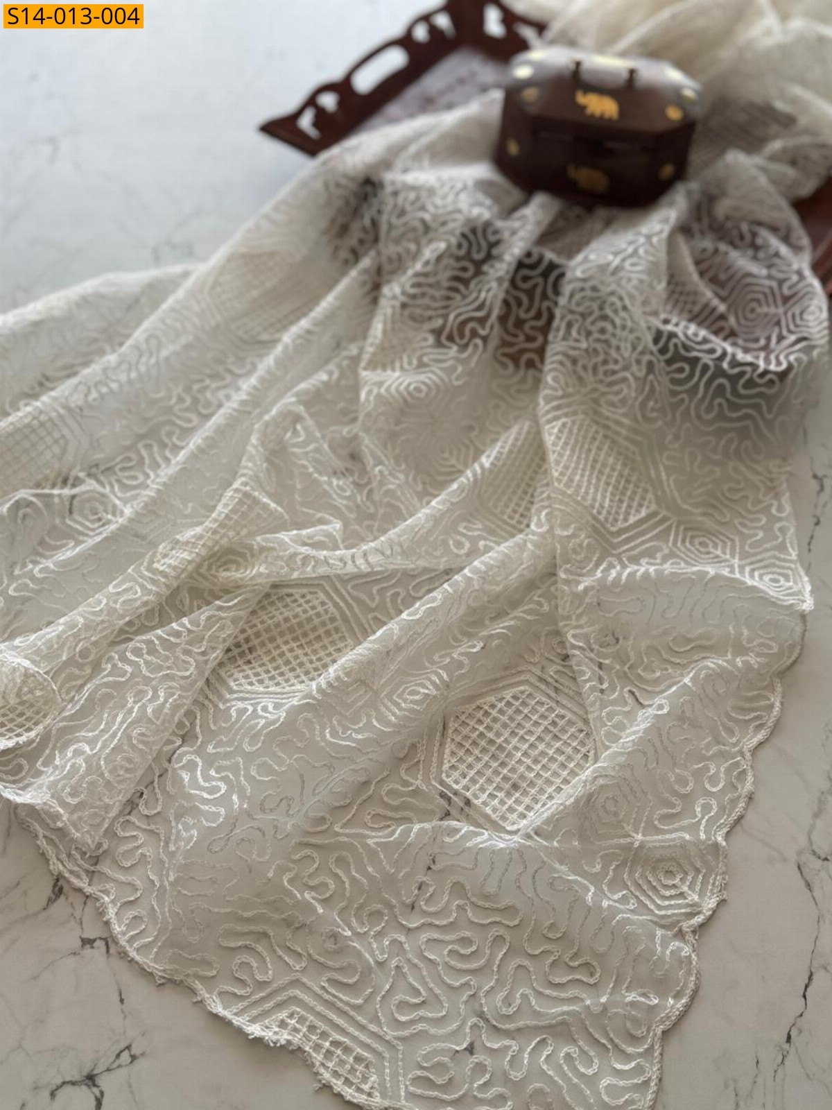 White Pure daible Dupatta