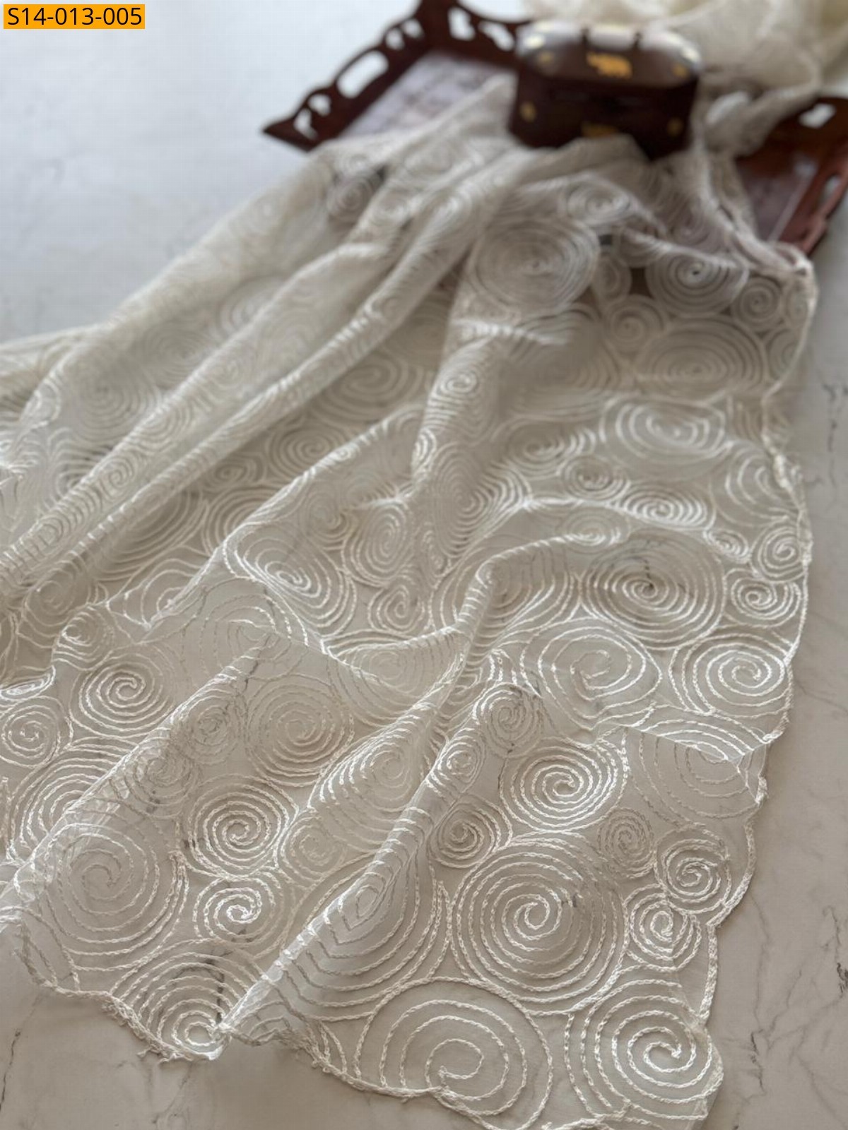 White Pure daible Dupatta