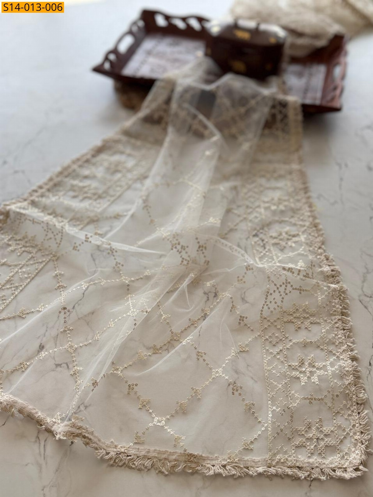 White Pure daible Dupatta