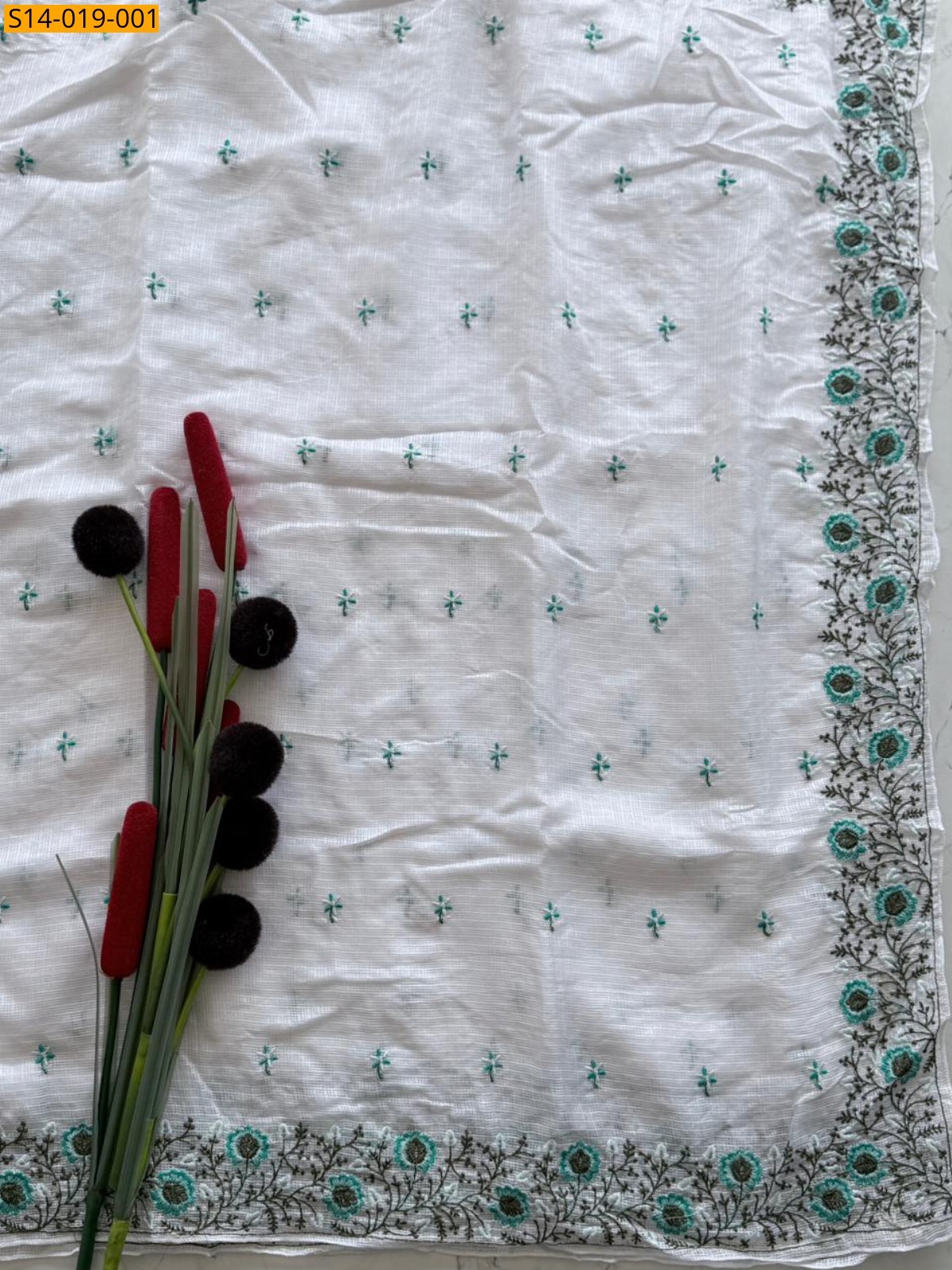 White Soft Kota Doriya Saree