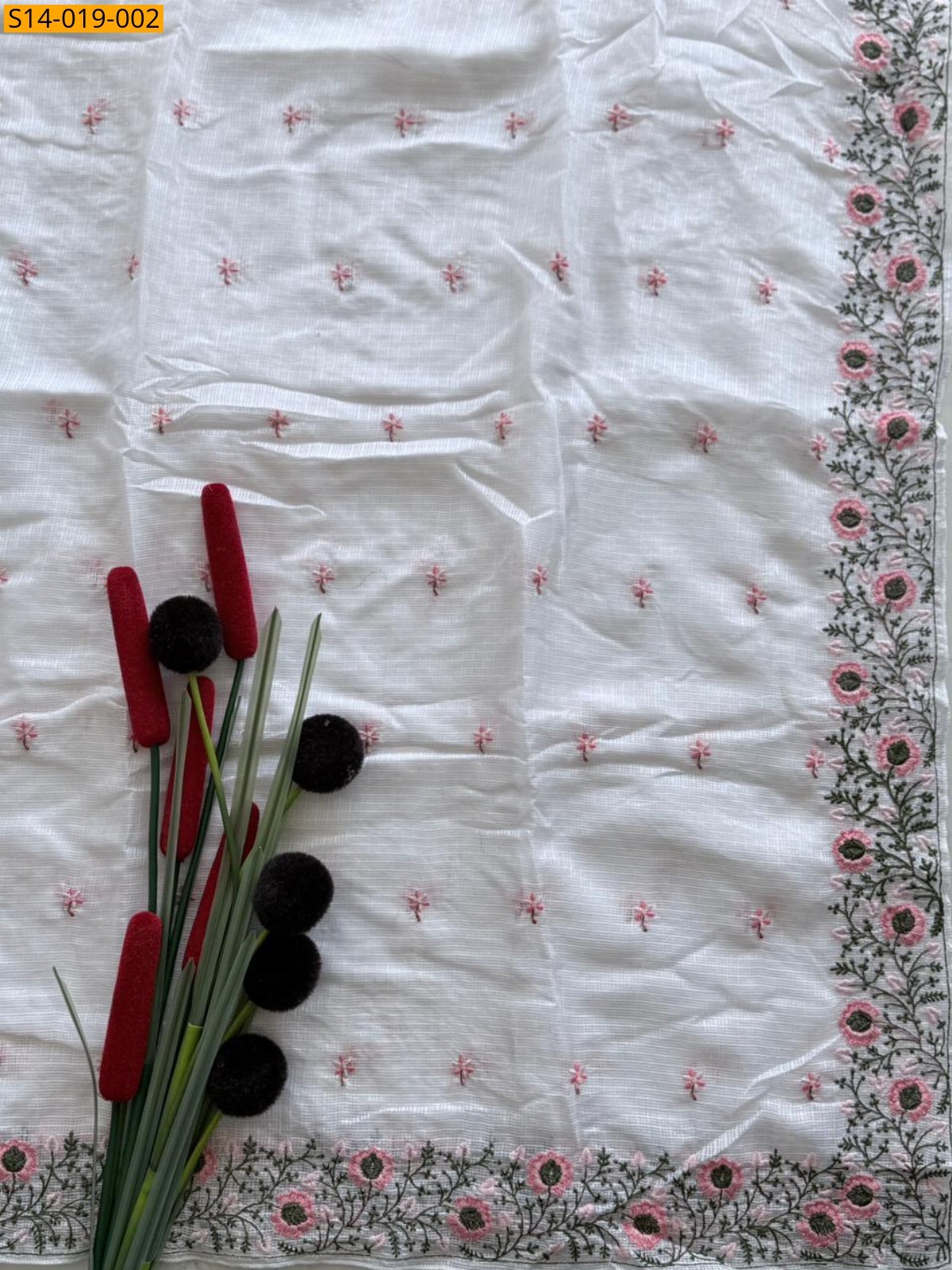 White Soft Kota Doriya Saree