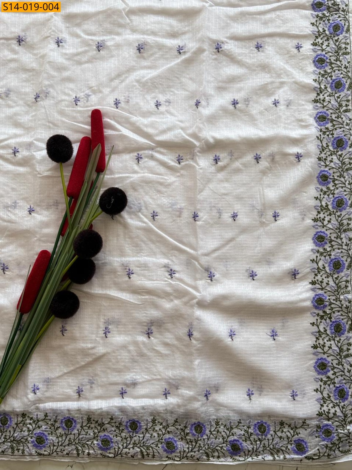 White Soft Kota Doriya Saree