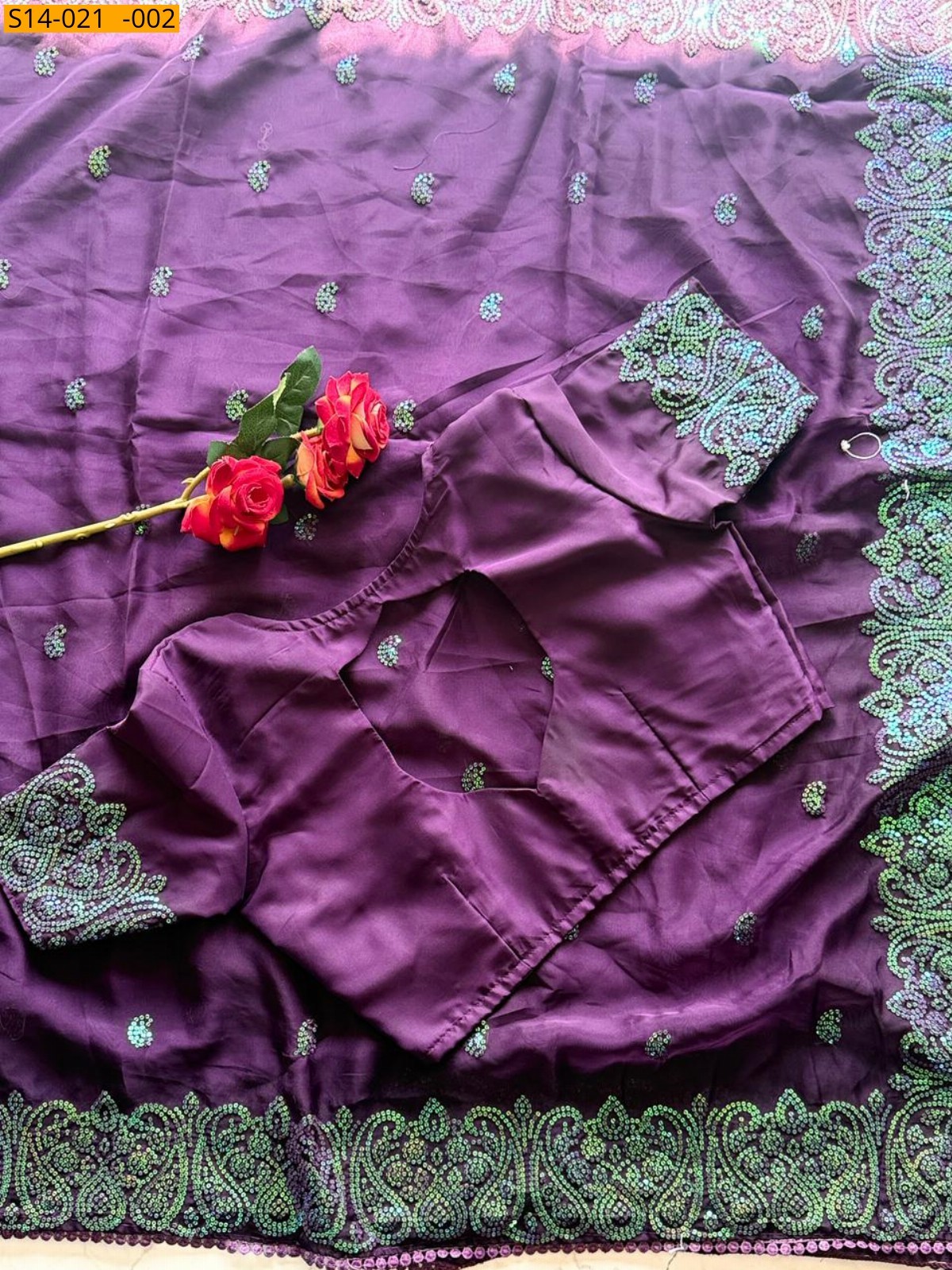 Purple Pure Soft Tebby Organza sarees