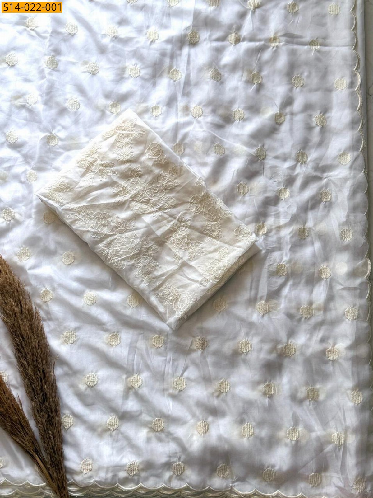 White Tebby Orgenza sarees