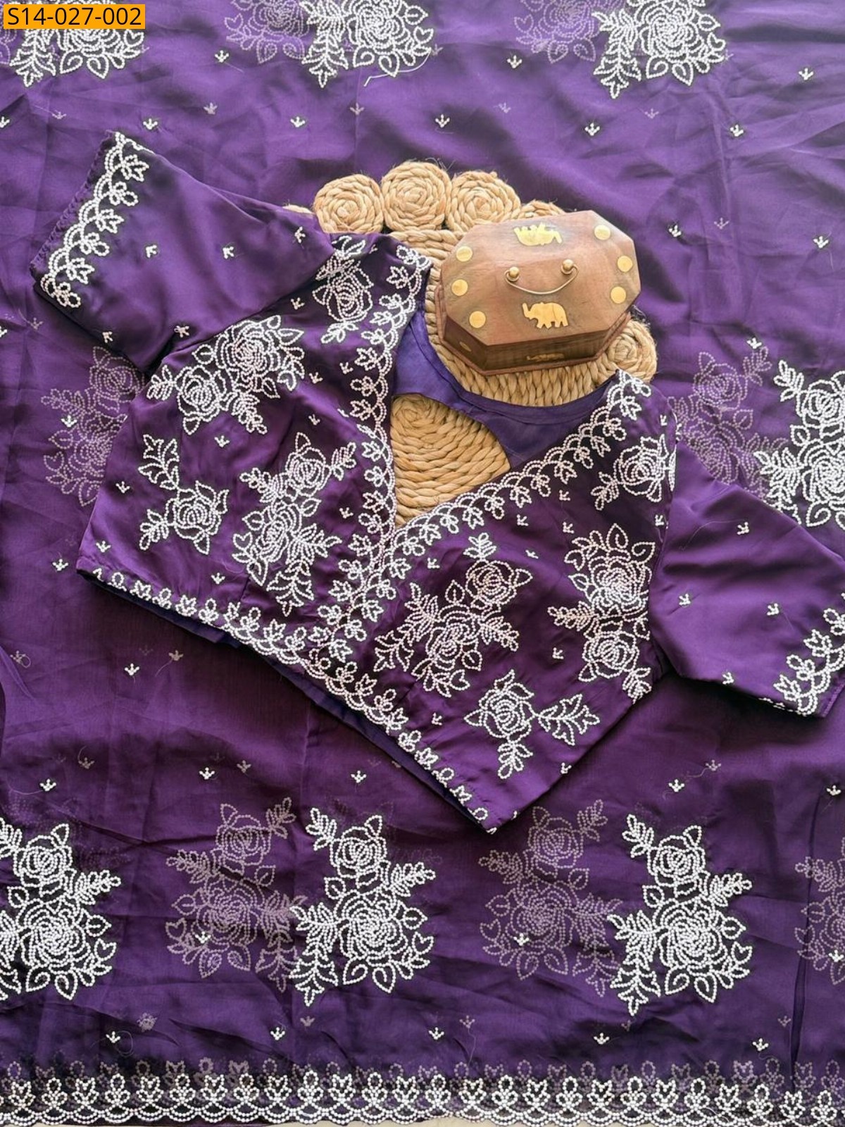 Lavender Soft Tebby orgenza saree