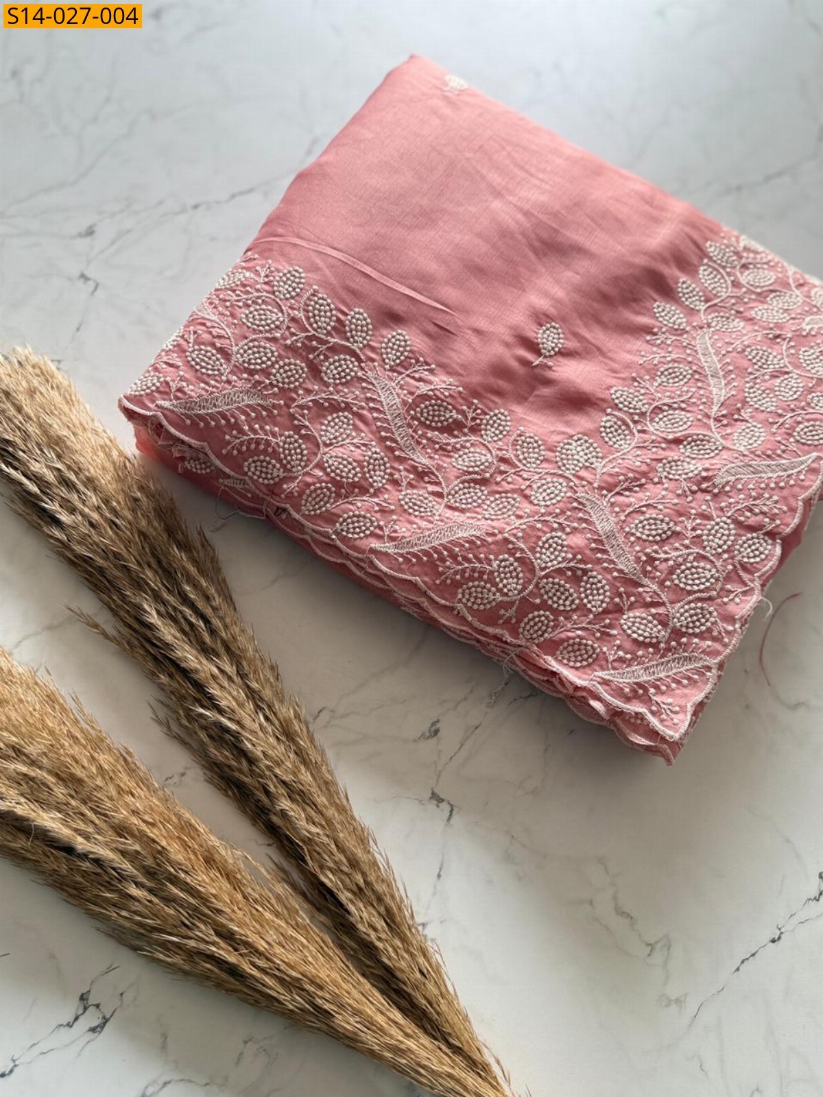 Peach Premium Tussar Silk sarees