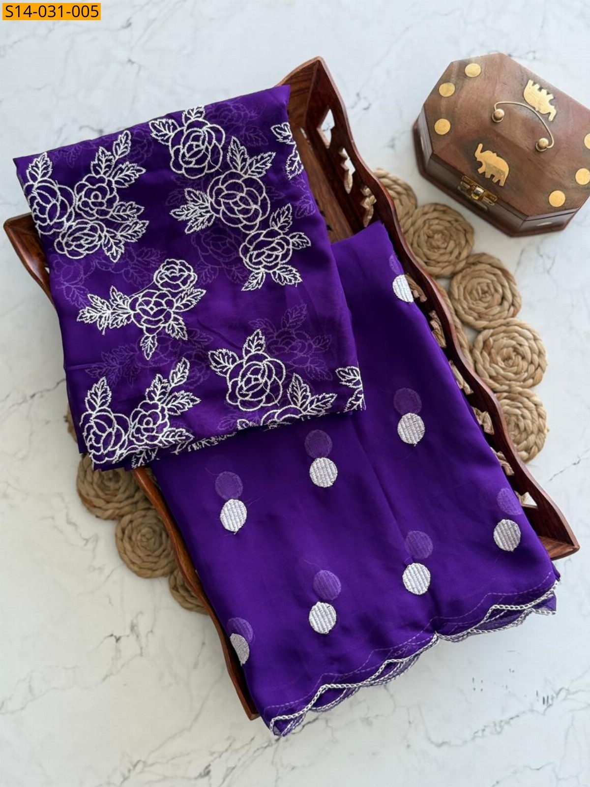 Violet Fancy Soft Georrgte Saree