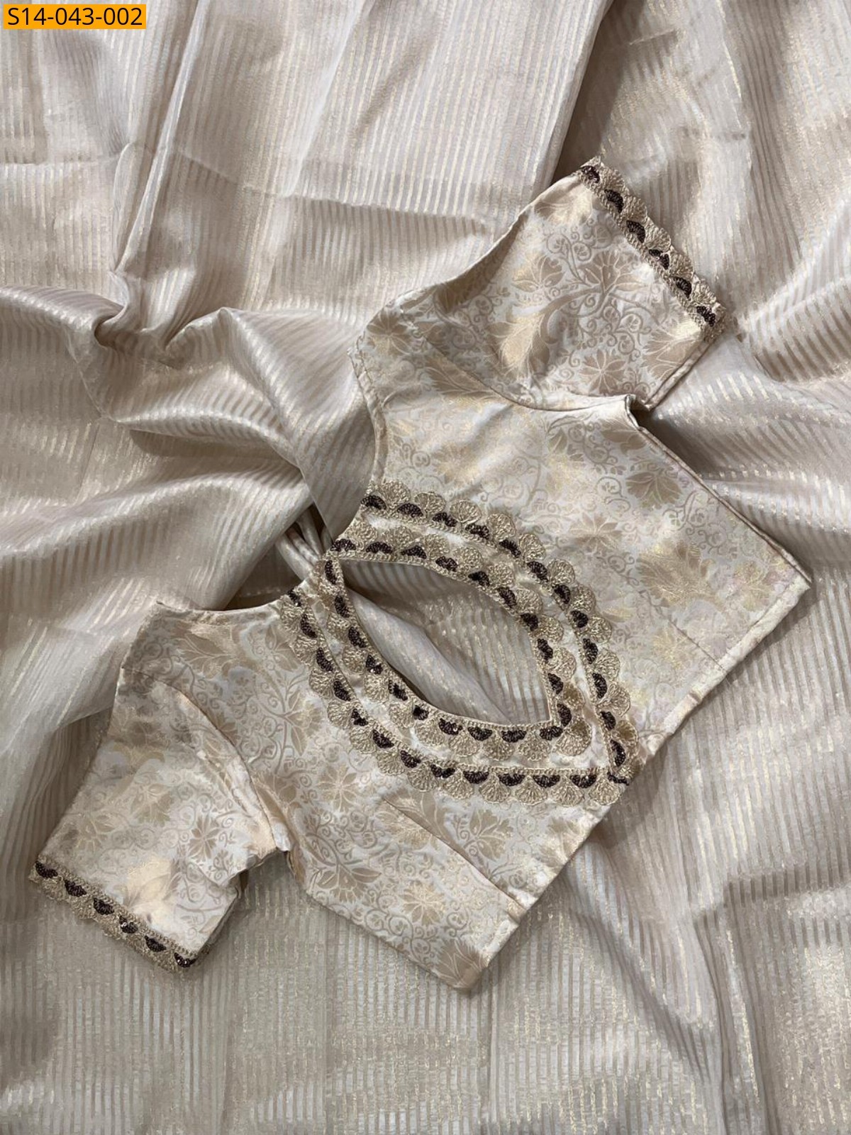 Half White Kora Organza saree