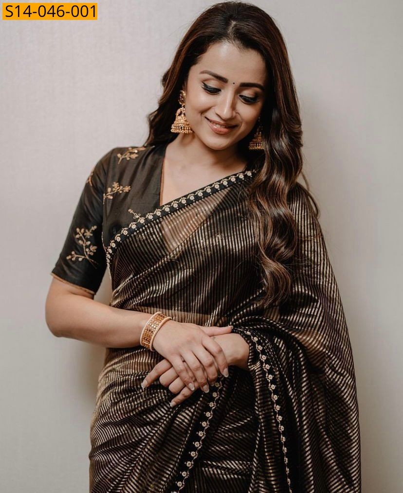 Soft Organza sarees - Black