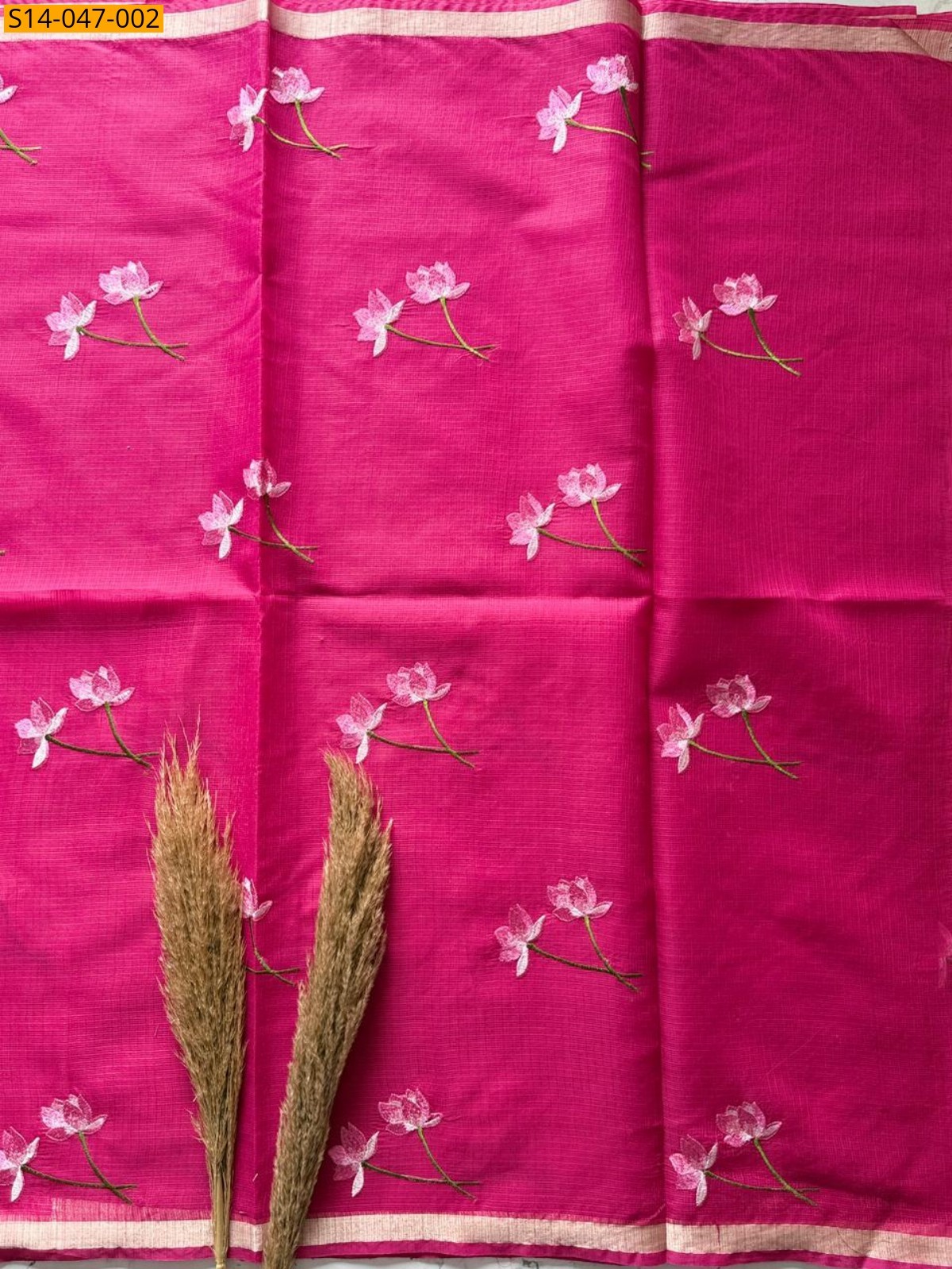 Pink Kota doriya silk lotus sarees