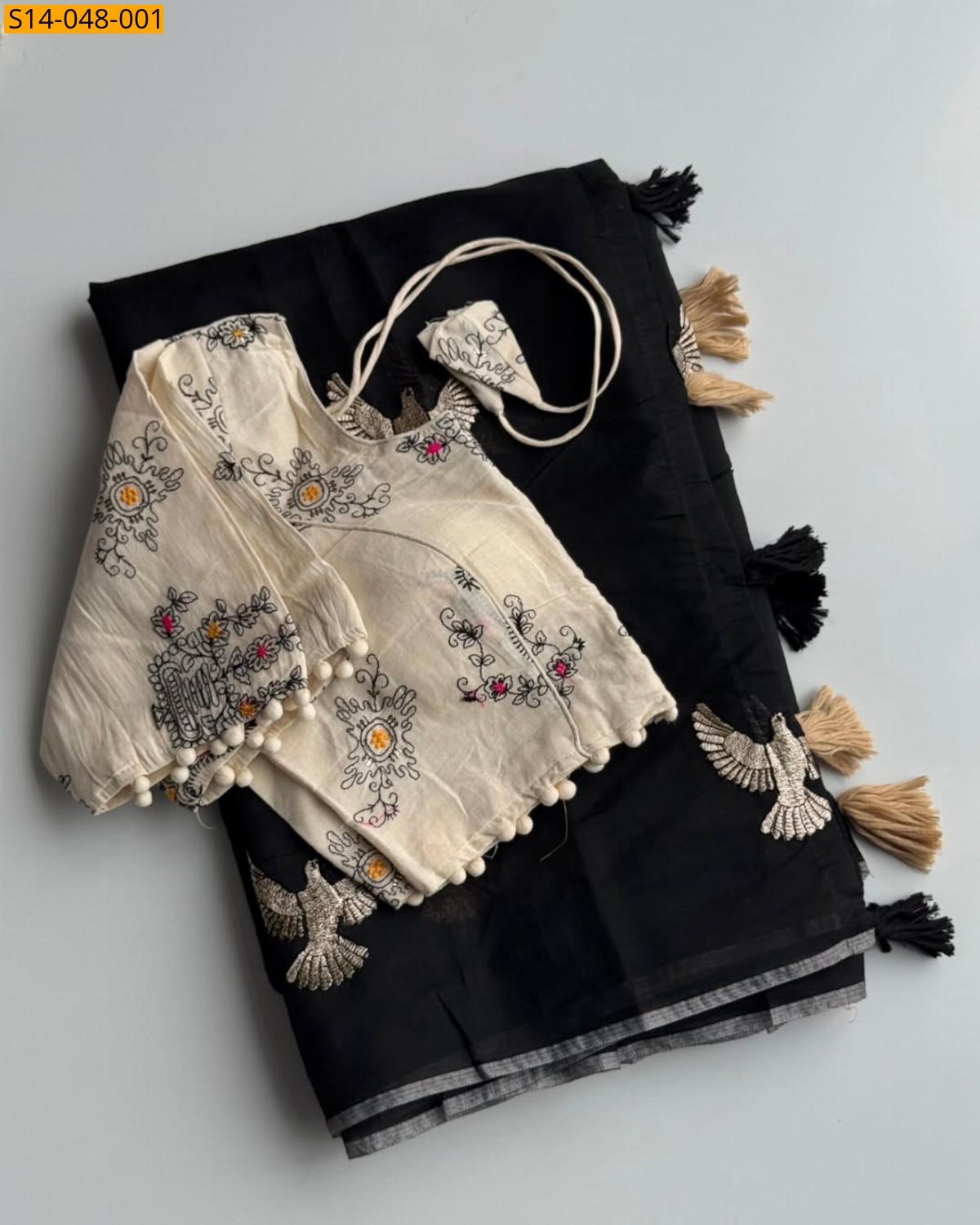 Black Premium chanderi eagle sarees