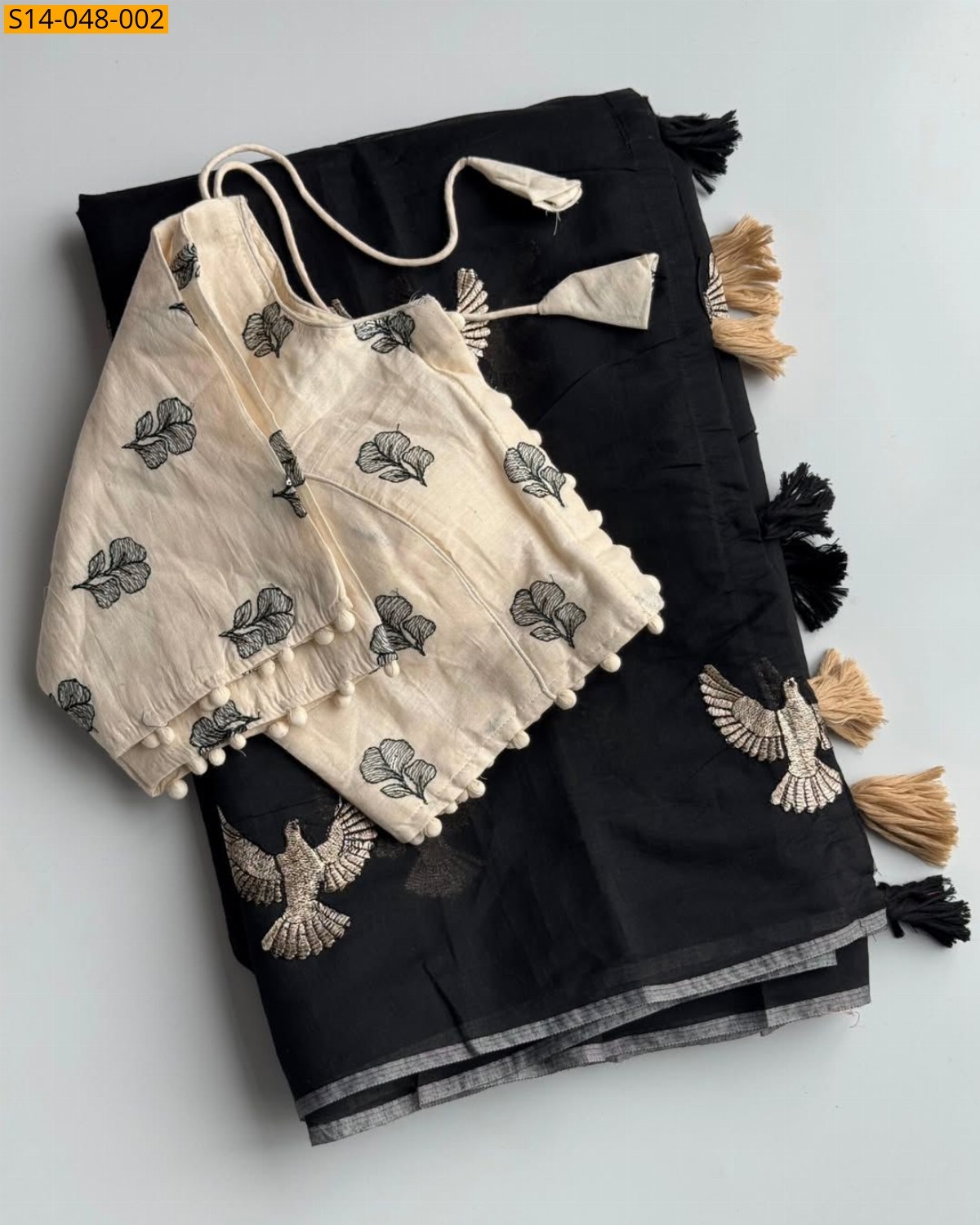 Black Premium chanderi eagle sarees