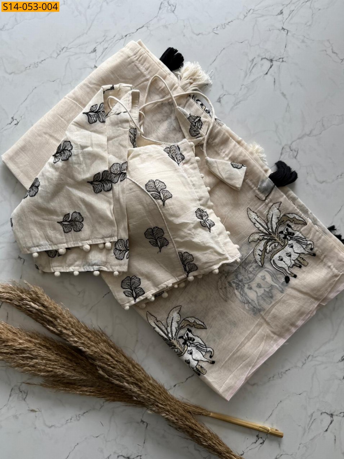 Half White Premium Chanderi Cotton Saree