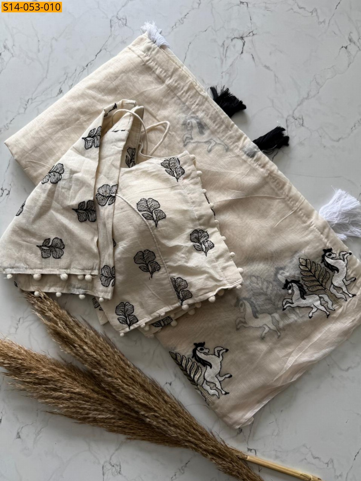 Half White Premium Chanderi Cotton Saree