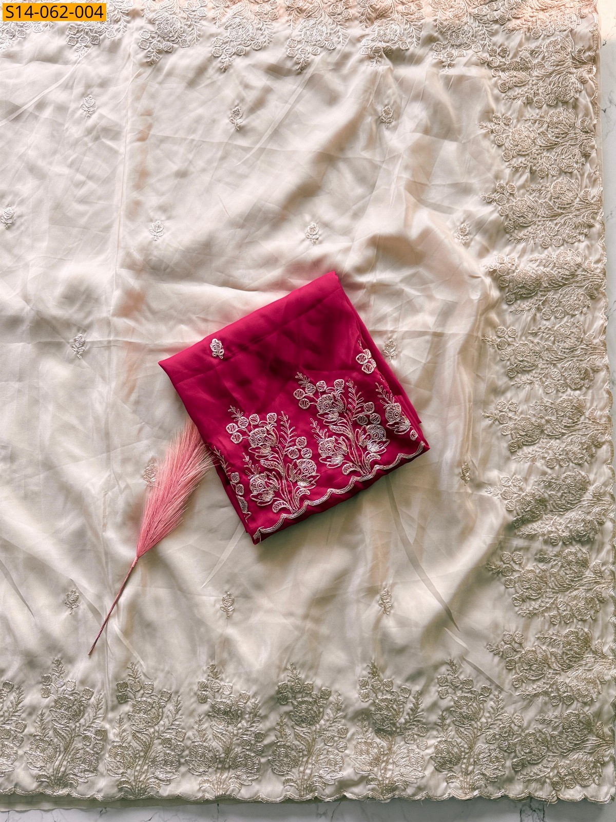 White Premium Pure HO Silk Sarees