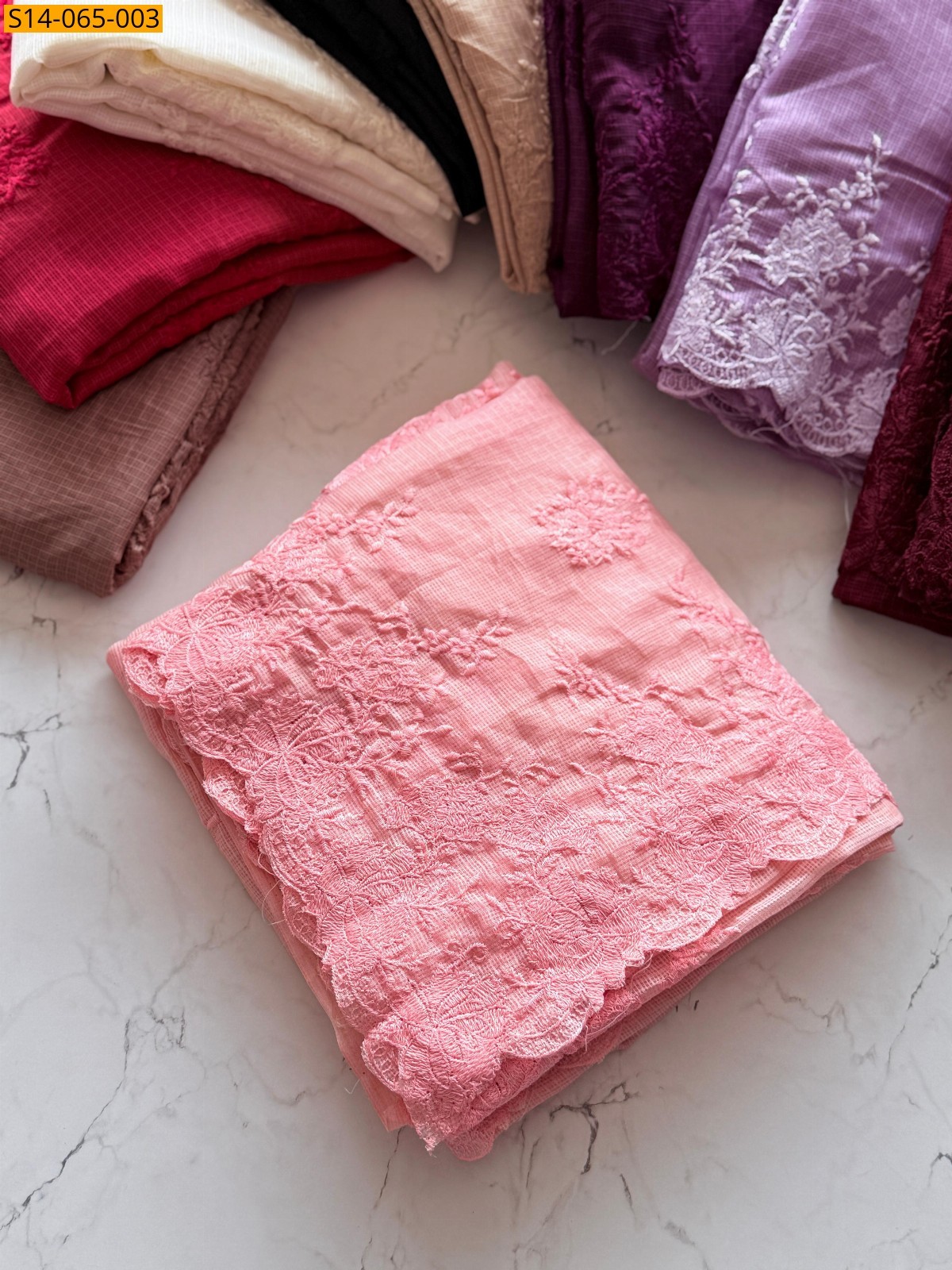 Peach Soft Kota Doriya Sarees