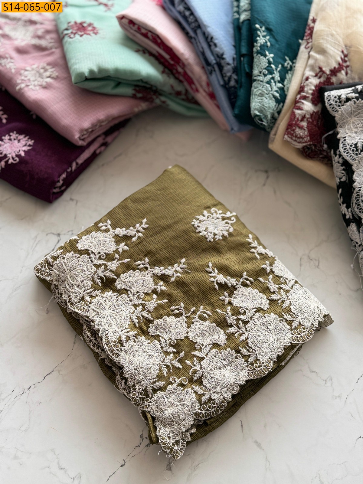 Olive Green Soft Kota Doriya Sarees