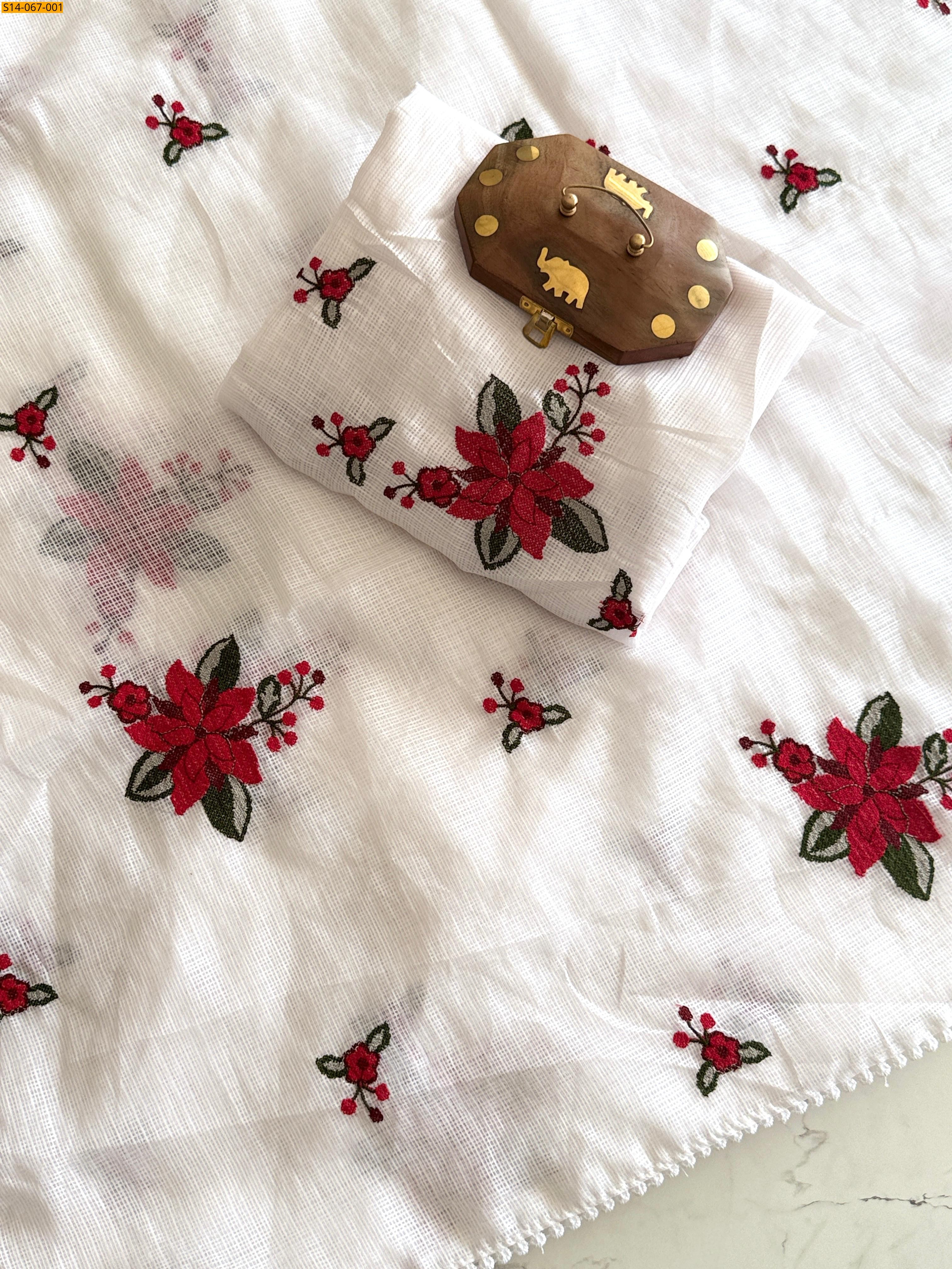 White Soft Kota Doriya Sarees