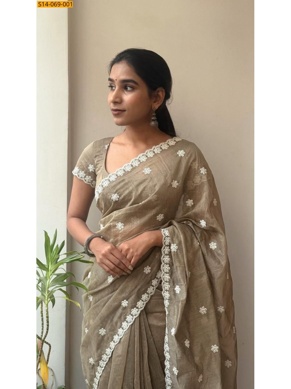 Light Brown Chanderi Cotton Saree Light Brown Chanderi Cotton Saree