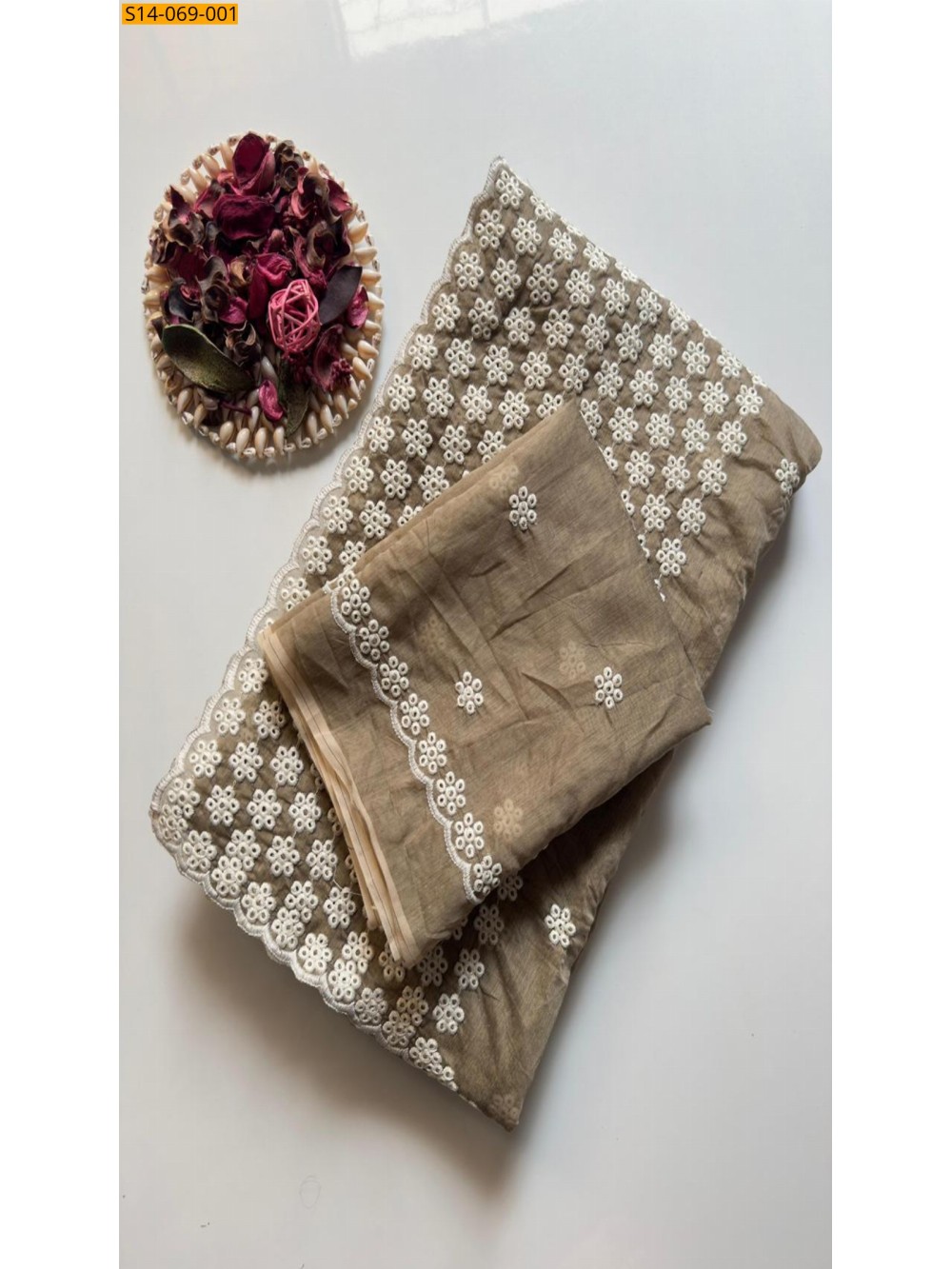 Light Brown Chanderi Cotton Saree Light Brown Chanderi Cotton Saree